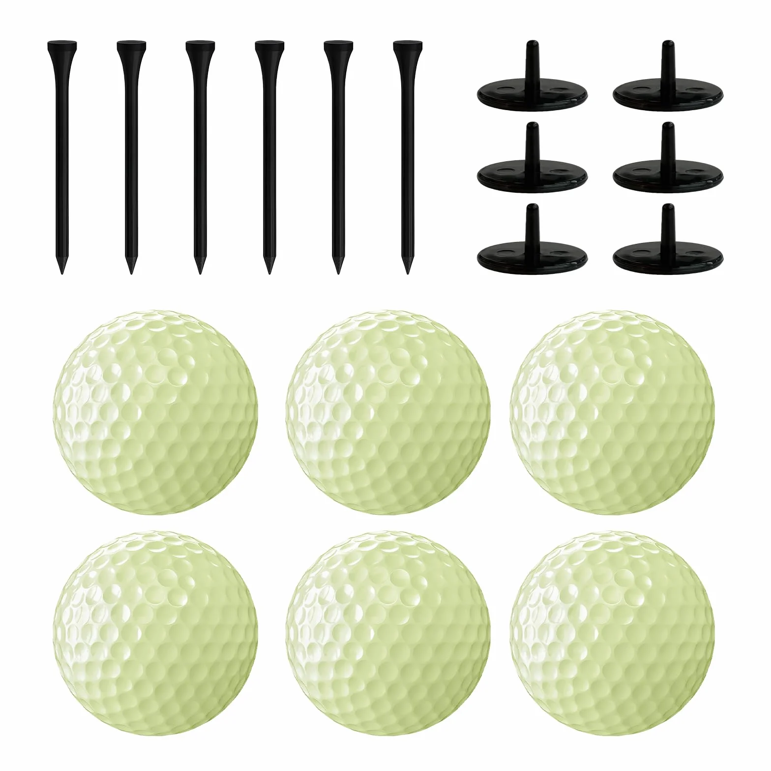 Flintronic 3/6PCS Pelotas De Golf LED Luminosas Portátiles, Juego Bolas de Entrenamiento Set