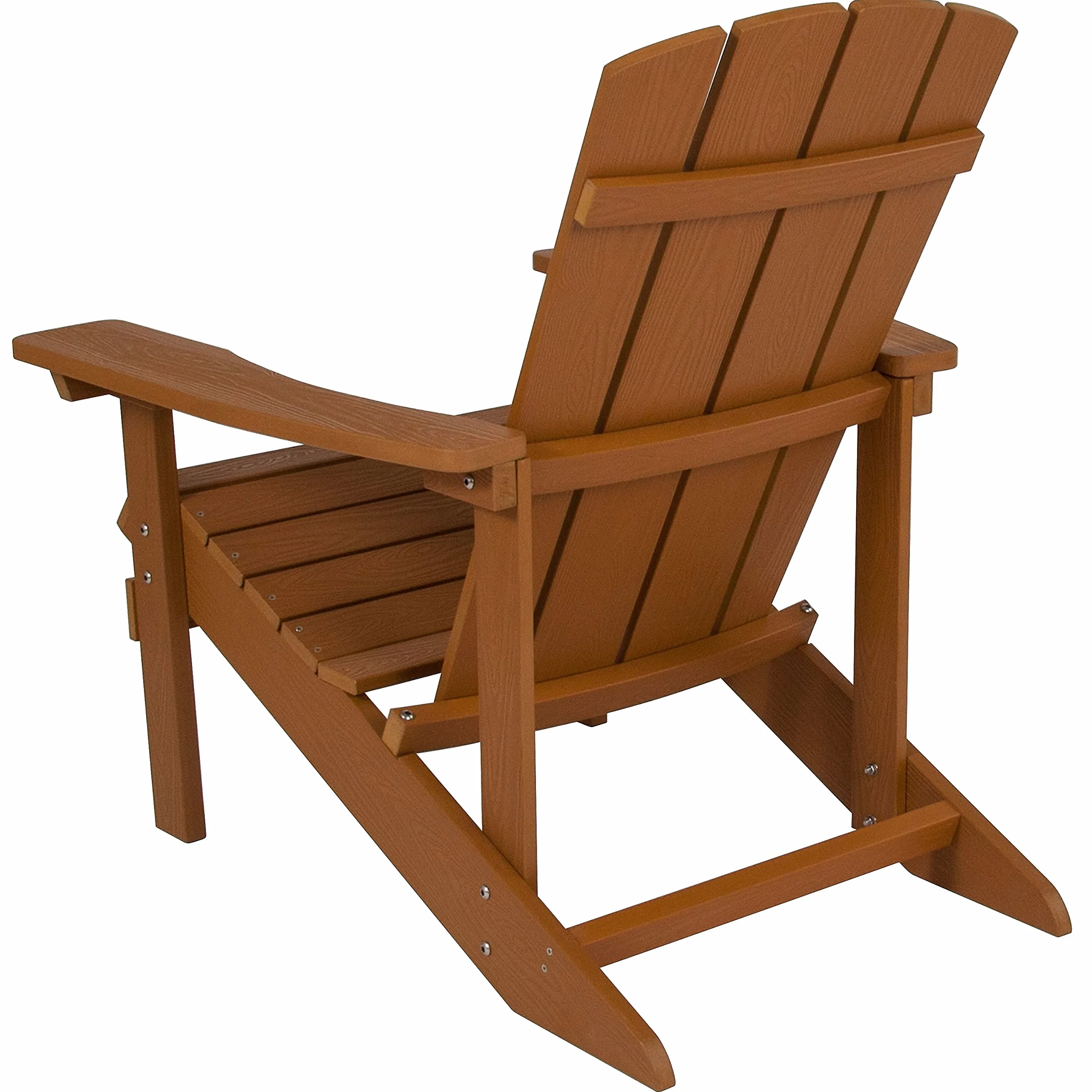 Flash Furniture, Silla Adirondack Comercial de Madera de Resina poliéster Resistente a la Intemperie en teka