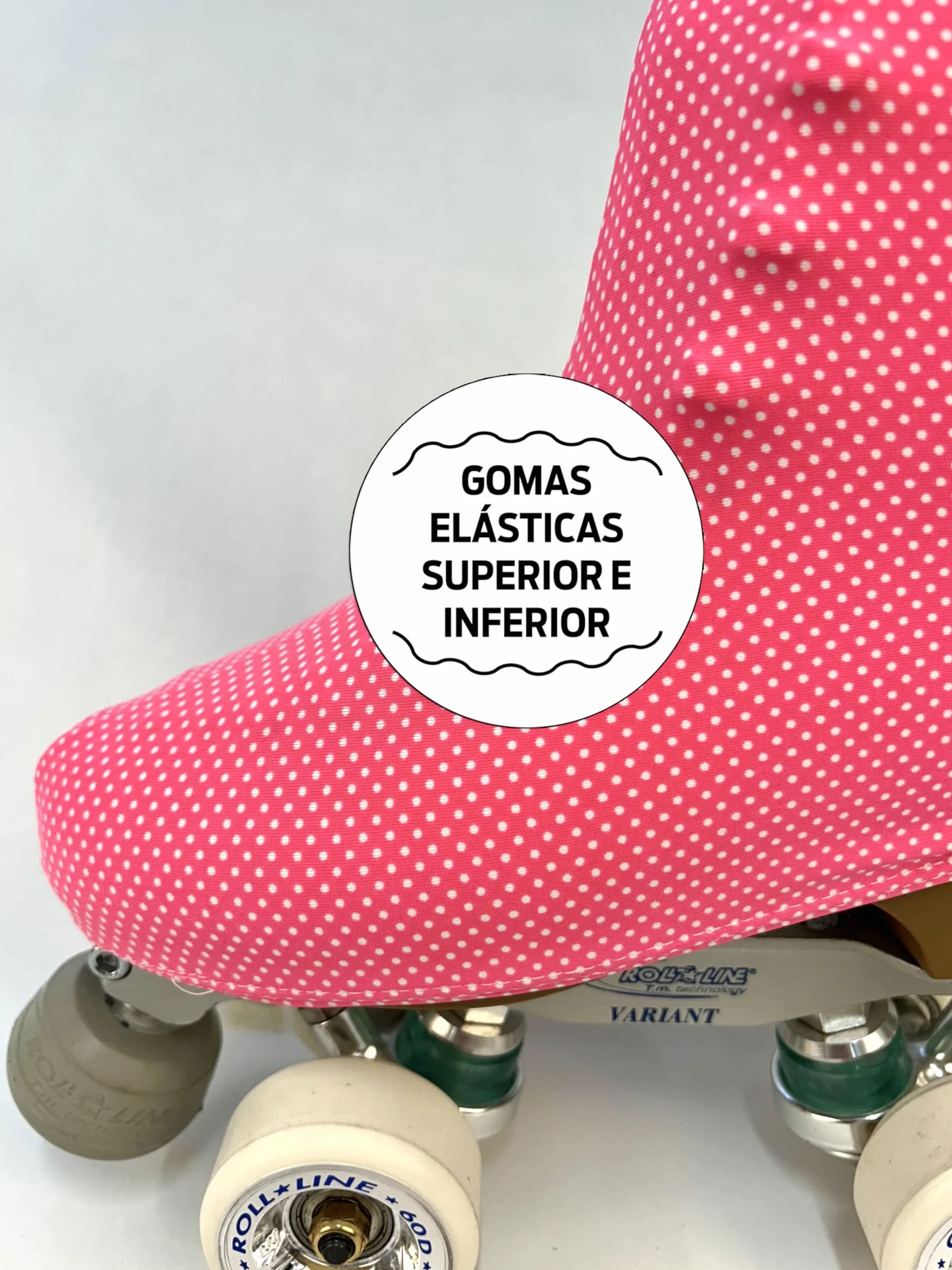 Funda Patín Skate Profesional 180 Densidad Talla Universal Adulto y Niños Topos Rosa
