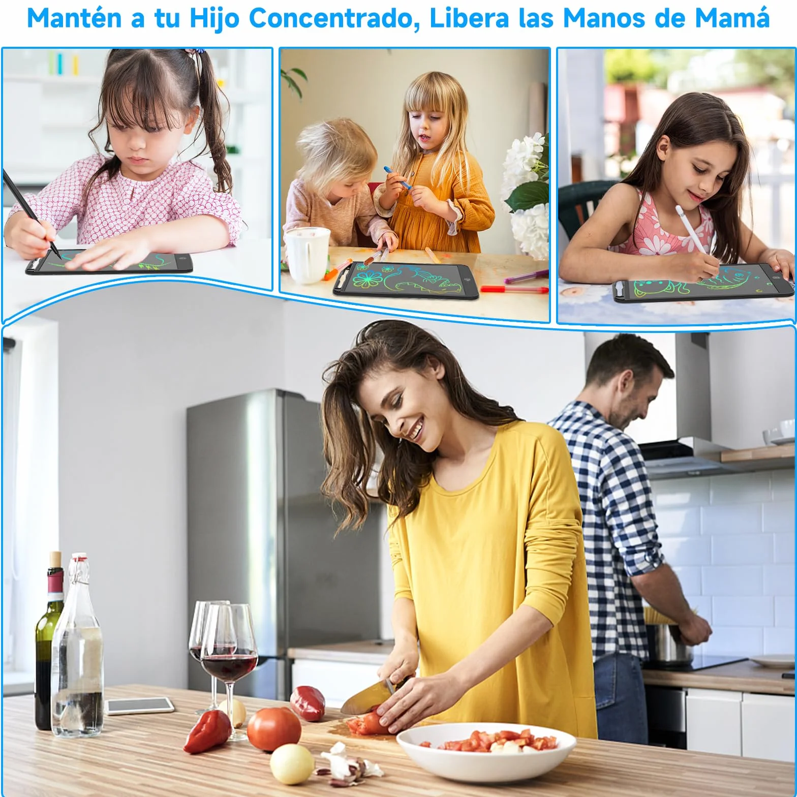 Tableta de Escritura LCD 10 Pulgadas Bloc de Dibujo Electrónico Portátil para Niños (Negro)