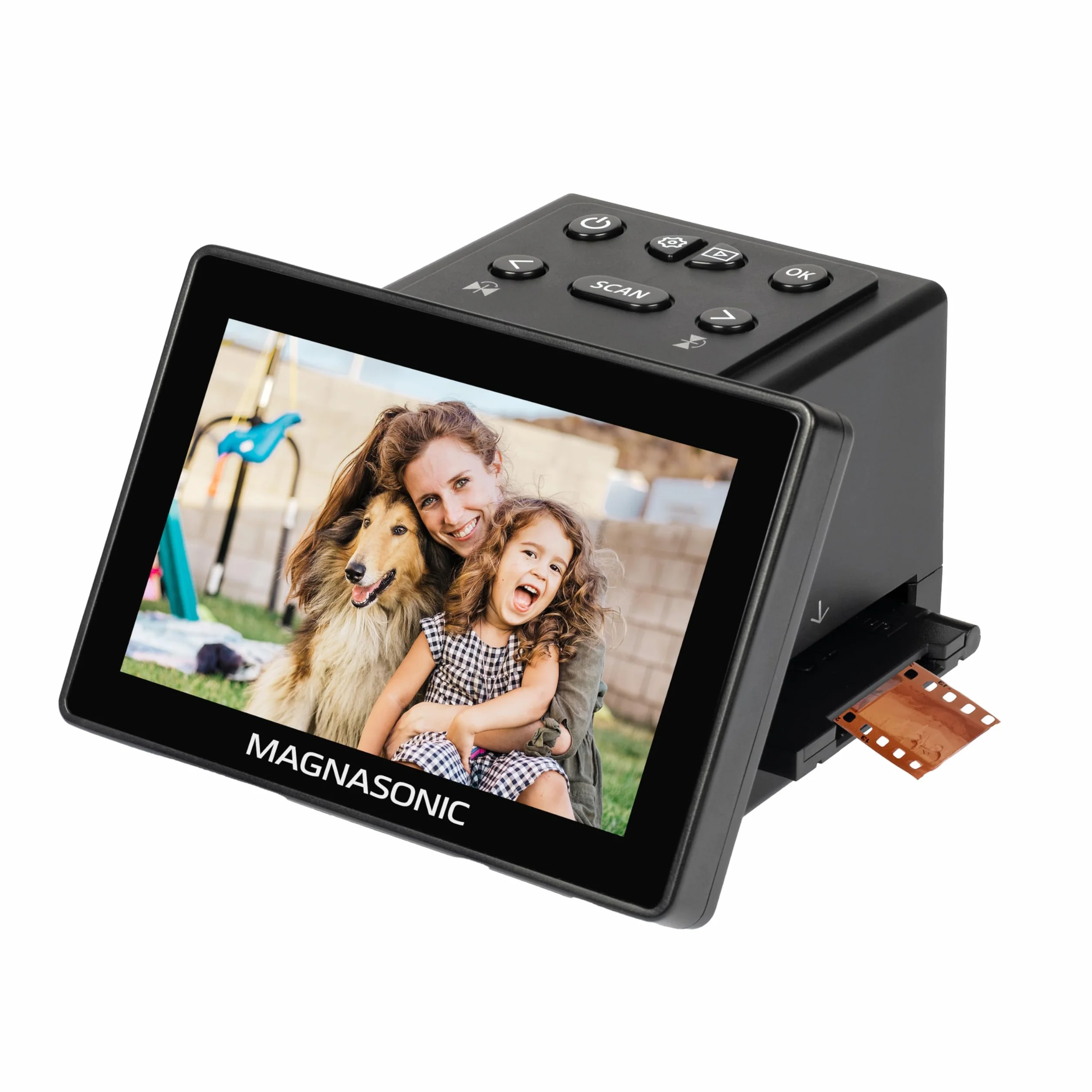 Magnasonic Escáner todo en uno 25 MP para películas 12,7 cm HDMI convierte 35 mm 126 110 Super 8 diapositivas 135 126 110 fotos digitales