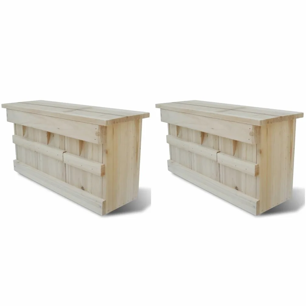 Casas para Gorrión 2 piezas Madera 44 x 15,5 x 21,5 cm, Nidiera pájaros silvestres al aire libre colgante para jardín