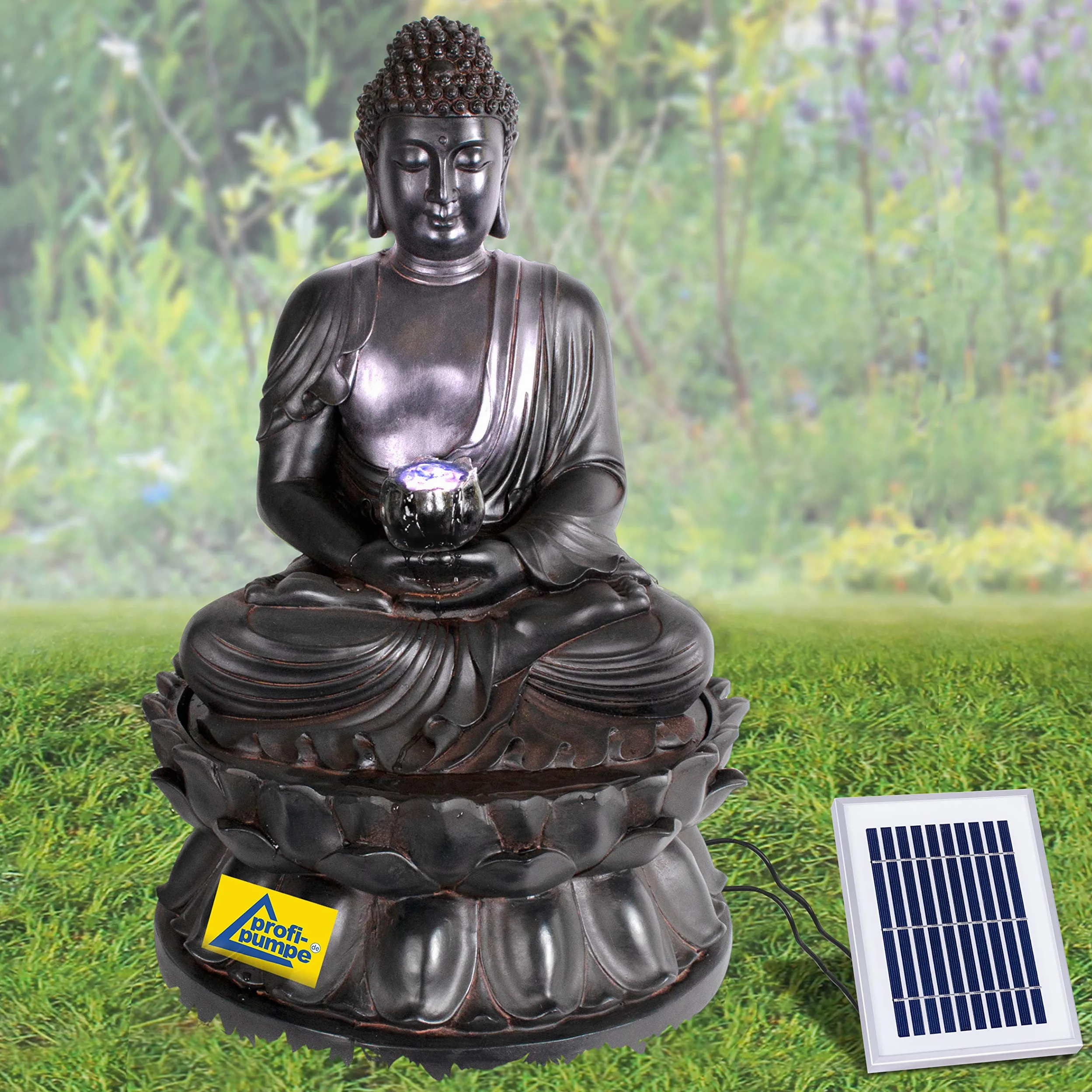 Fuente Solar para Jardín Baño de Pájaros Cascada con Bomba LED Decorativa