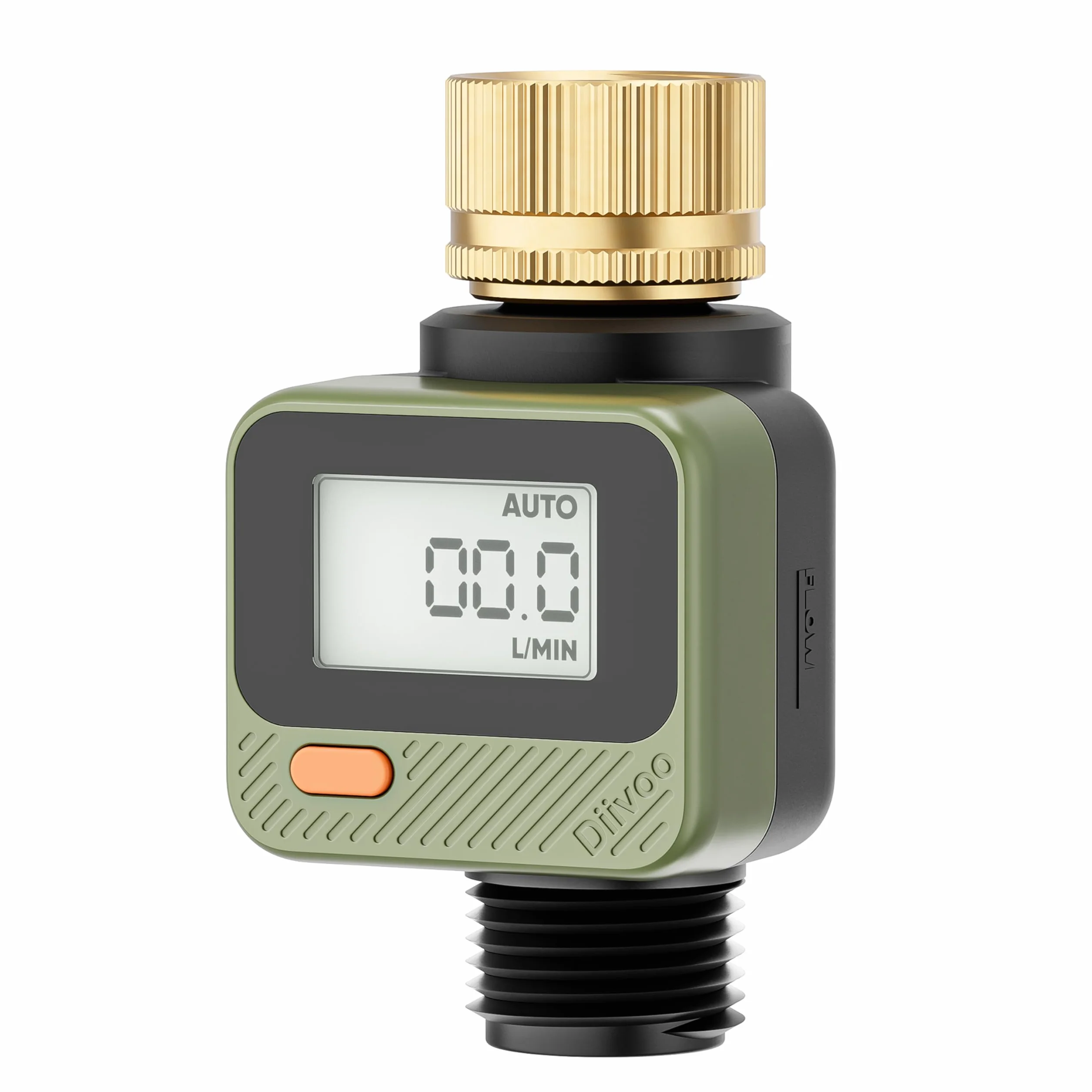 Diivoo Medidor de Agua para Manguera con Panel Extraíble 180°, 4 Modos Medición, Entrada de latón, Impermeable IP54,Caudalímetro Digital Agua para Depósito de agua de Caravana, Jardín, Piscina, Césped