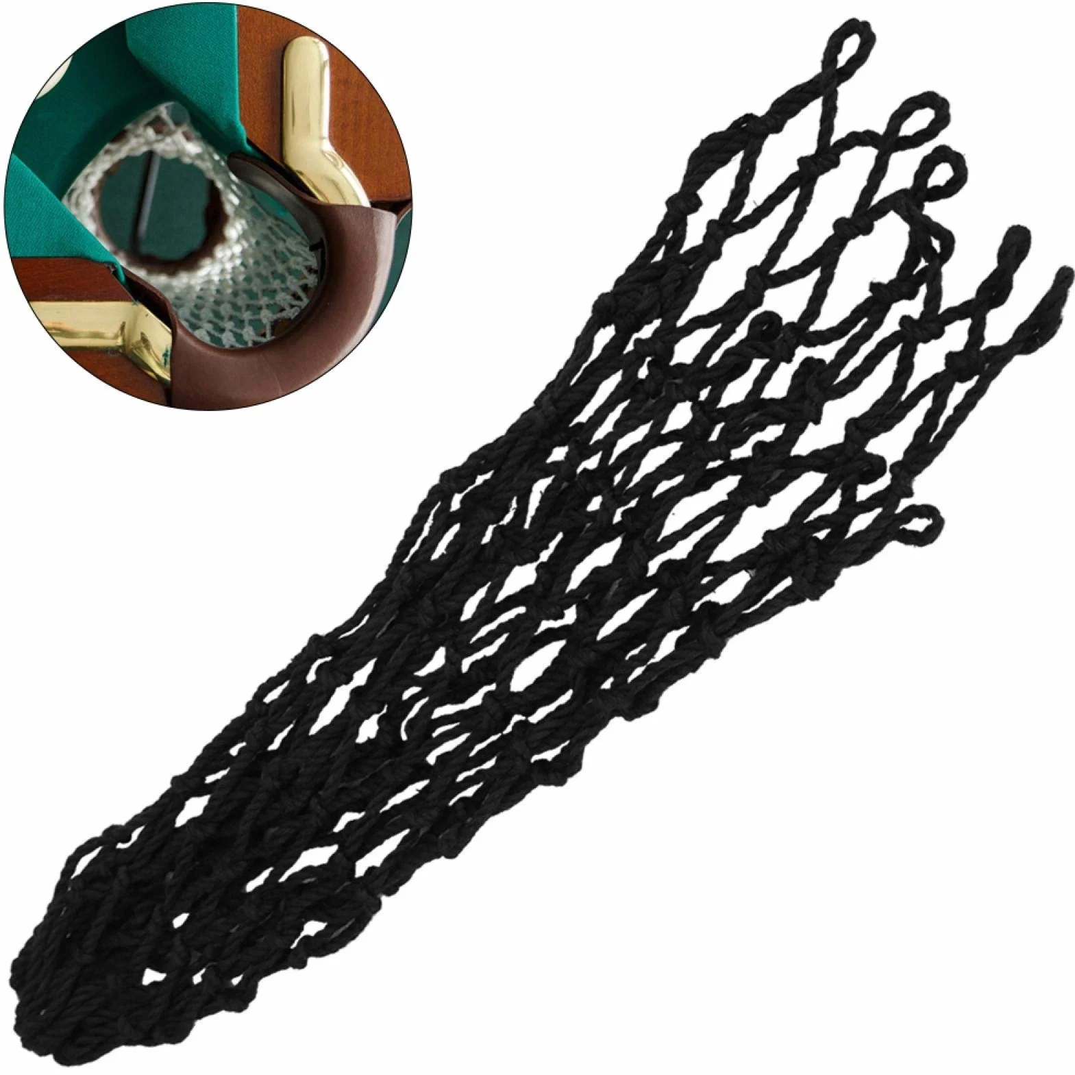 Bolsa de Malla de Billar de Nylon 6PCS Set para Mesa de Billar Negro