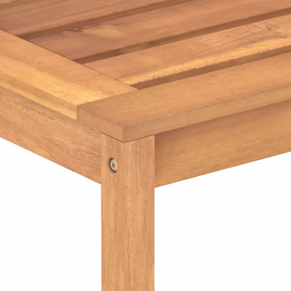 Juego de muebles de jardín de madera de teca maciza de 3 piezas con tablero estable y propiedades repelentes al agua para exteriores