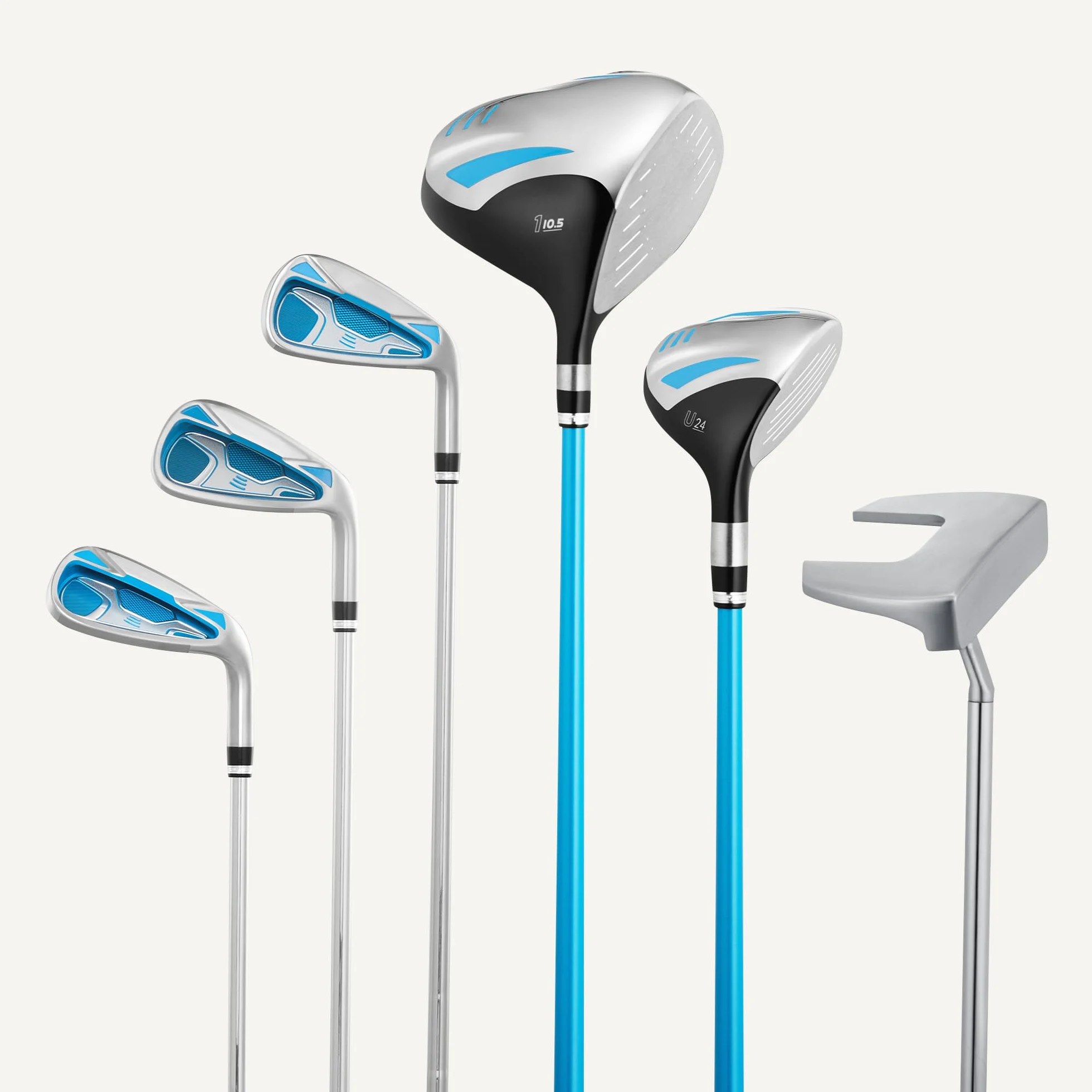 Amazon Basics Juego de Palos de Golf, 6 Piezas, Bolsa de Soporte, Cara Grande, Centro de Gravedad Bajo
