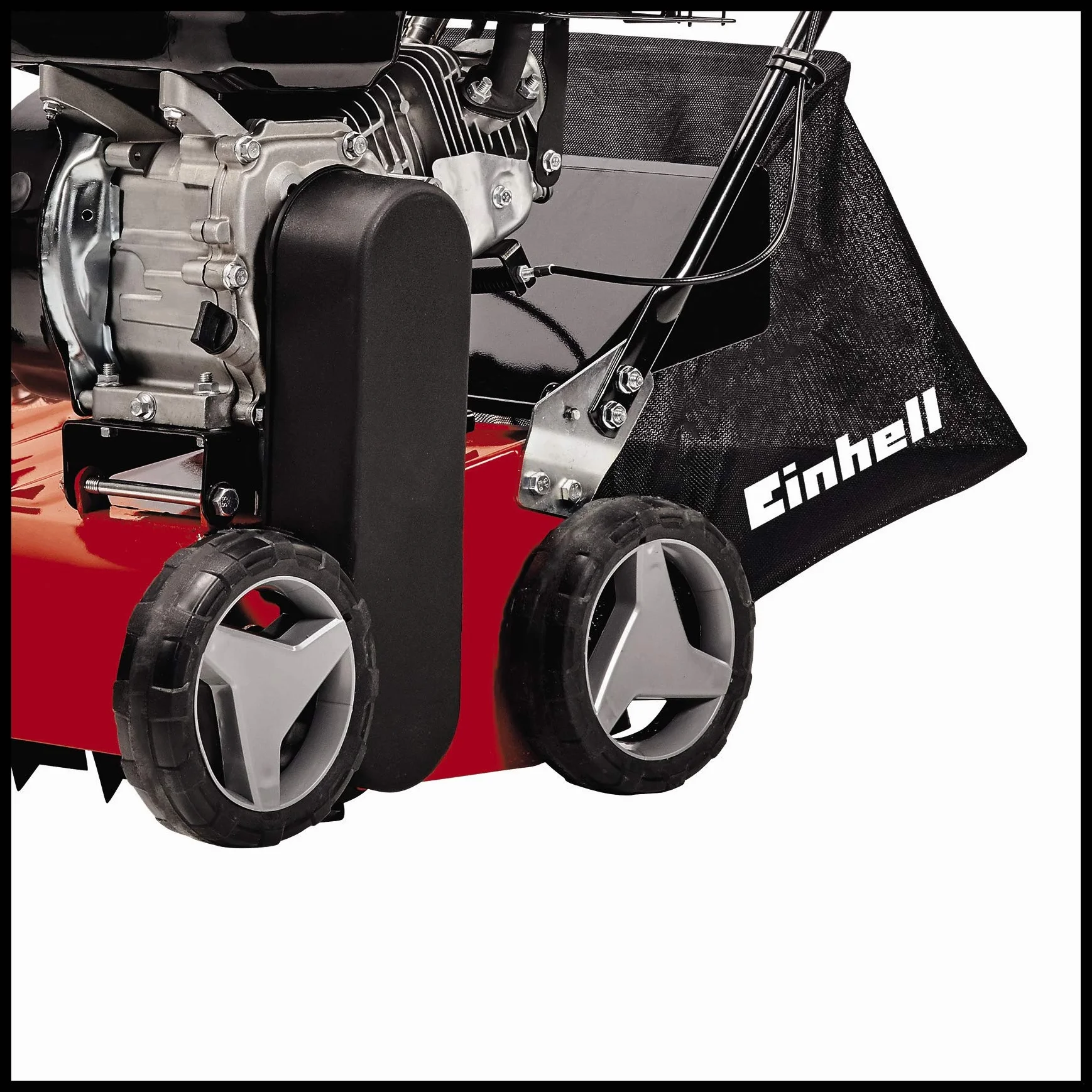Einhell GC-SC 4240P - Escarificador de Gasolina para césped, 4,2 kw, Motor de 4 Tiempos, Unidad de Corte de rodamiento de Bolas con 18 Cuchillas de Acero, Ajuste de Profundidad de rastrillo de