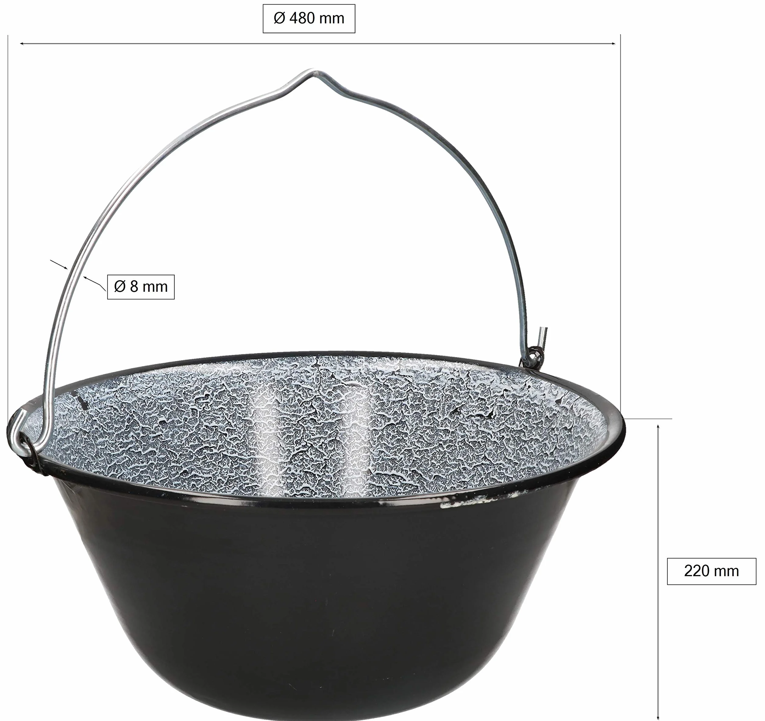 KOTARBAU® Hervidor húngaro para gulash (esmaltado, 25 L, para colgar en la estructura de trípode)