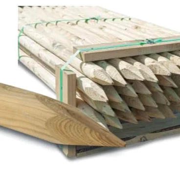 Estaca para árboles/Tutores con Punta, Postes de Madera de Pino tratada para Exterior/estacas de fijación, estacas para Jardin, tutores para Plantas (175 cm ⌀ 6 mm 8 Unidades)