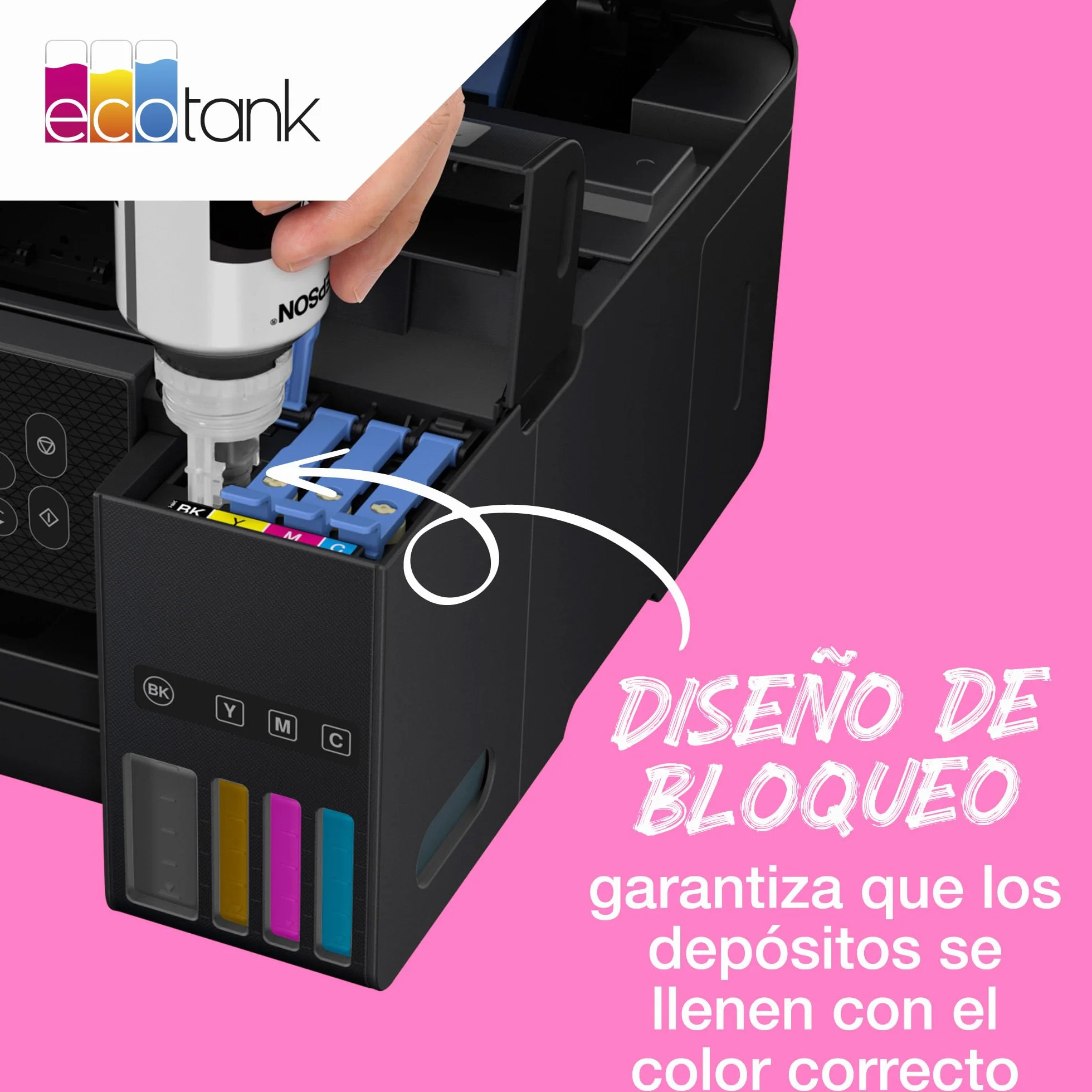 Epson Botellas de tinta originales EcoTank serie 102 4 Colores negro cian magenta amarillo