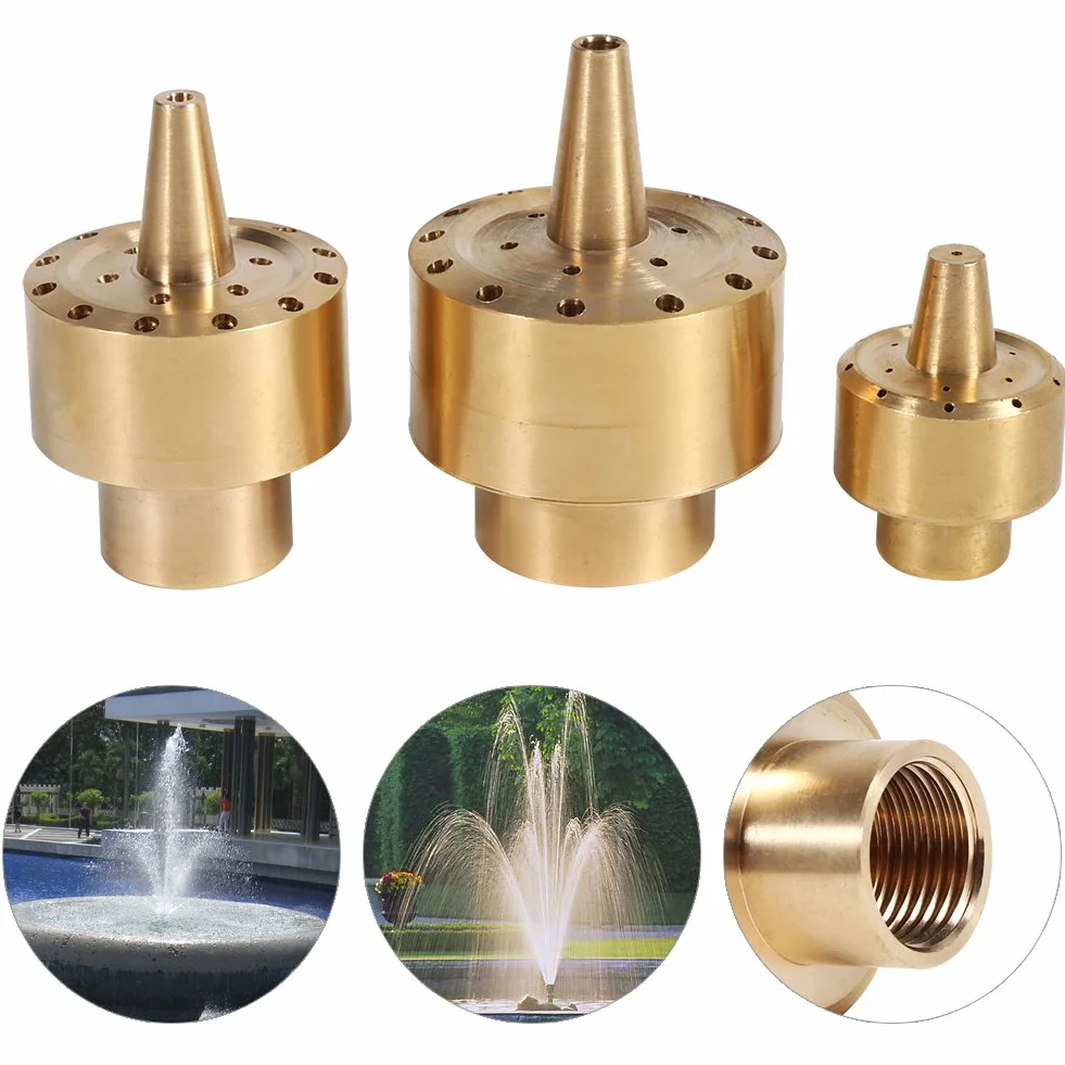 Tyenaza Boquilla de Fuente Estilo Columna, 1/4 "/1/2"/3/4" Boquilla de Latón para Fuente de Agua con Proyección en Forma de Fuegos Artificiales, Dispersión Porosa Aspersor Cabezal de Rociado(1/2")