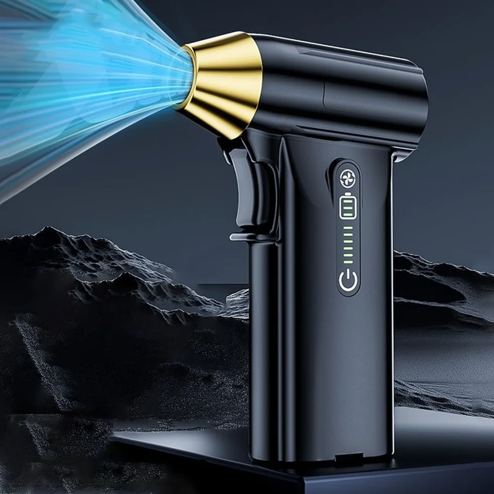 HpLive Turbo Jet Fan 130.000 rpm turbo ventilador con motor sin escobillas, recargable por USB, para quitar la nieve, teclado y eliminar el polvo (negro)