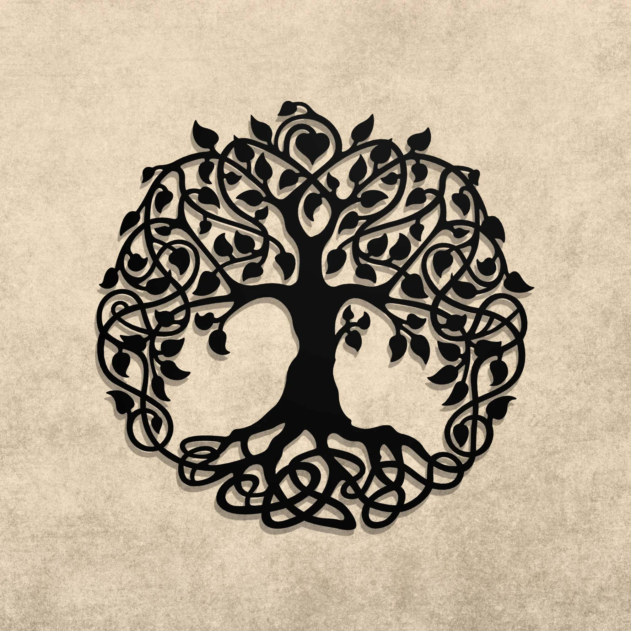 Steelmonks Árbol de la vida – Un cartel de metal único para los amantes de la naturaleza, decoración de jardín (105 cm, gris claro (RAL 9006))