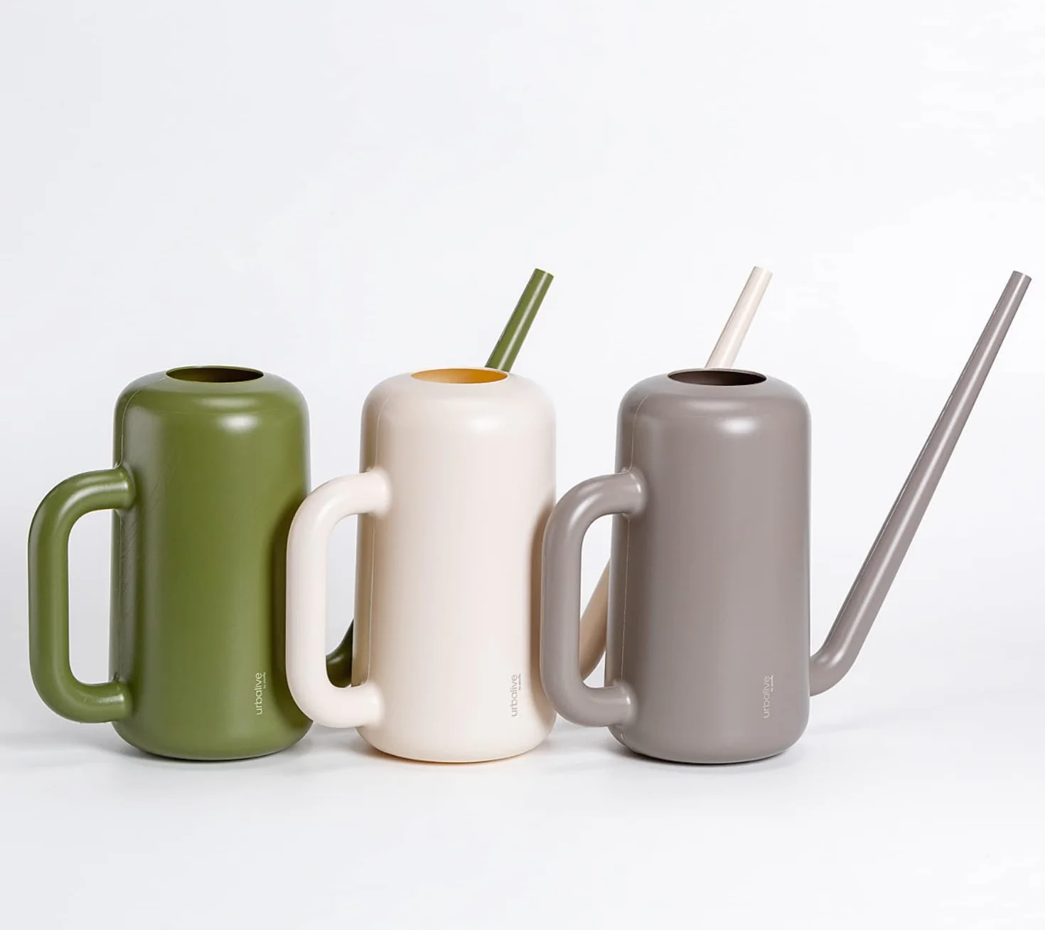 Plastia Regadera Pequeña para Plantas de Interior 1,8 L – Regadera Plantas con Pico Largo para Riego Fácil – Regaderas Jardín de Plástico Reciclado, Marfil