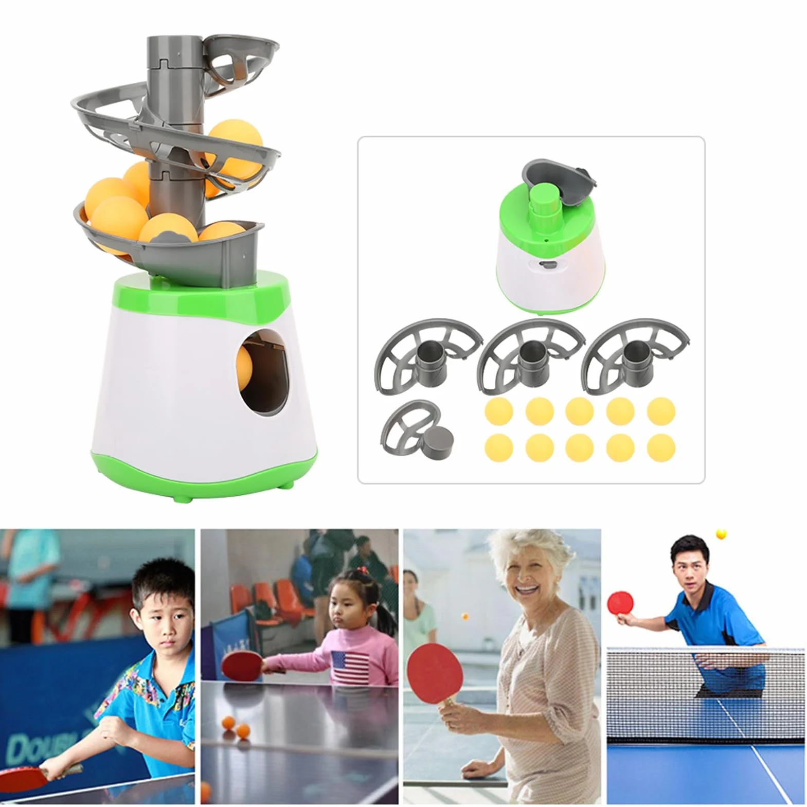 Alomejor Lanzador automático Tenis de Mesa con 10 Pelotas Entrenador para niños Principiantes
