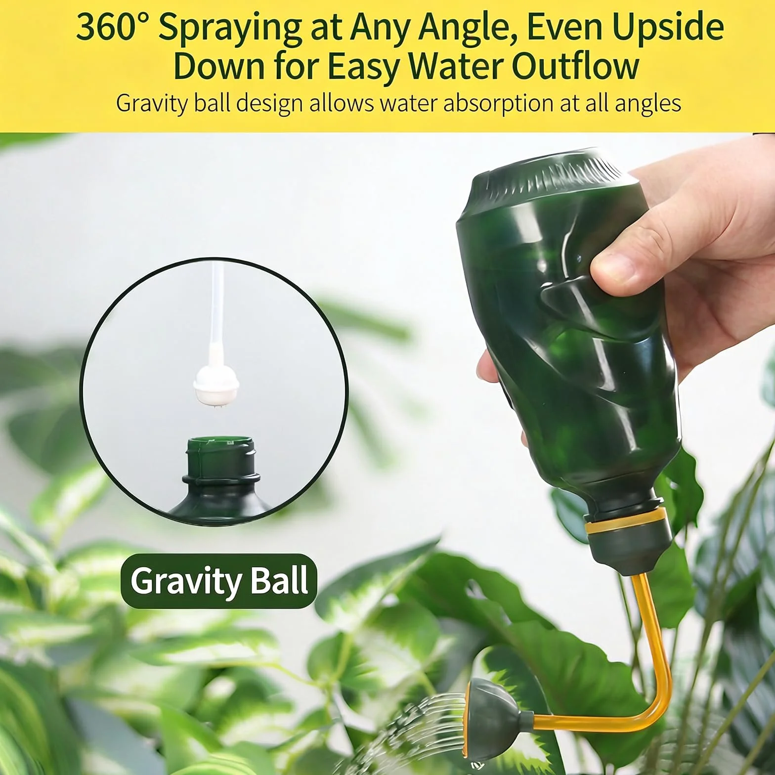 Regadera Pequeña de Jardín 450ML Pulverizador de Plantas 2 en 1,Fumigador para Interior y Exterior,con Cabezal 360°(Rosa)