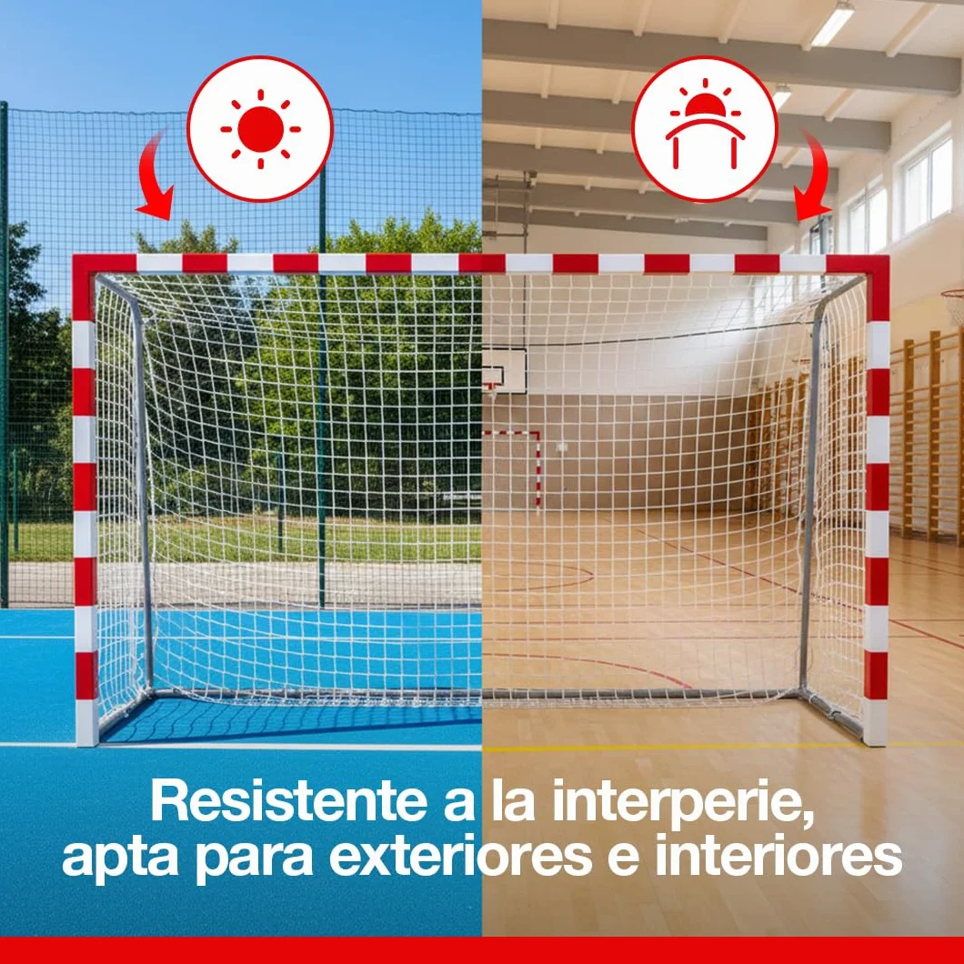 Red Porteria Futbol Pack 2 Unidades Redes 100x100mm Nylon Alta Resistencia Deportivas Balonmano Fútbol Sala Exterior Interior