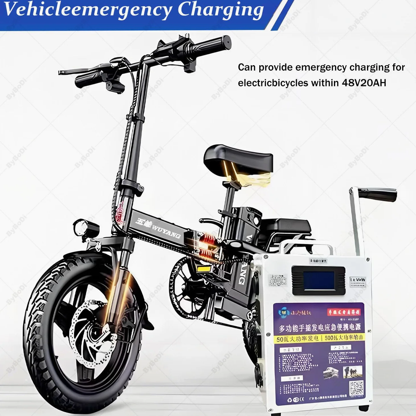 Generador portátil de manivela, generador de manivela de gran capacidad para exteriores de 500 W, generador de alta potencia de 12 V para exteriores, generador eléctrico de emergencia para acampar