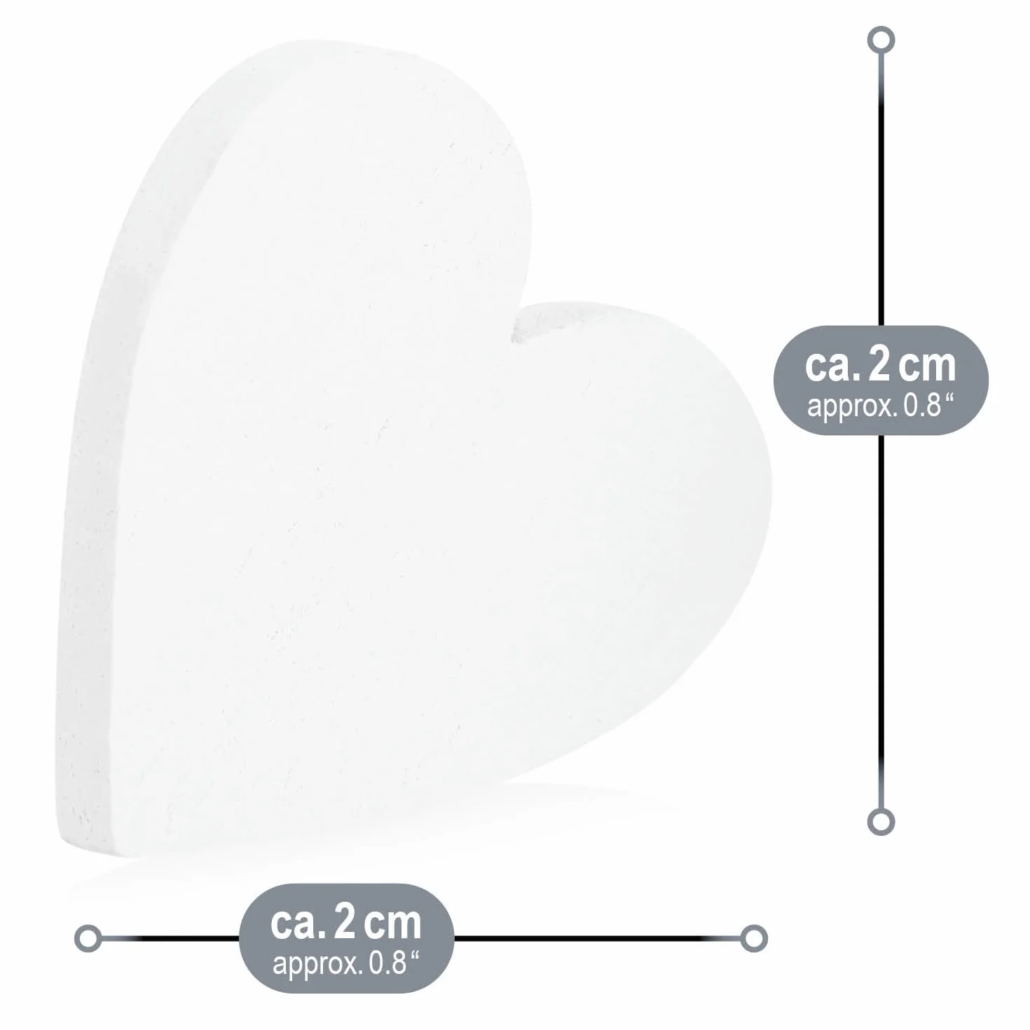 COM-FOUR® 100x Decoraciones de corazón dispersas - pequeños corazones de madera en cuatro diseños - corazones de madera para decoración de mesa en primavera (Corazones/blanco - 100 piezas)