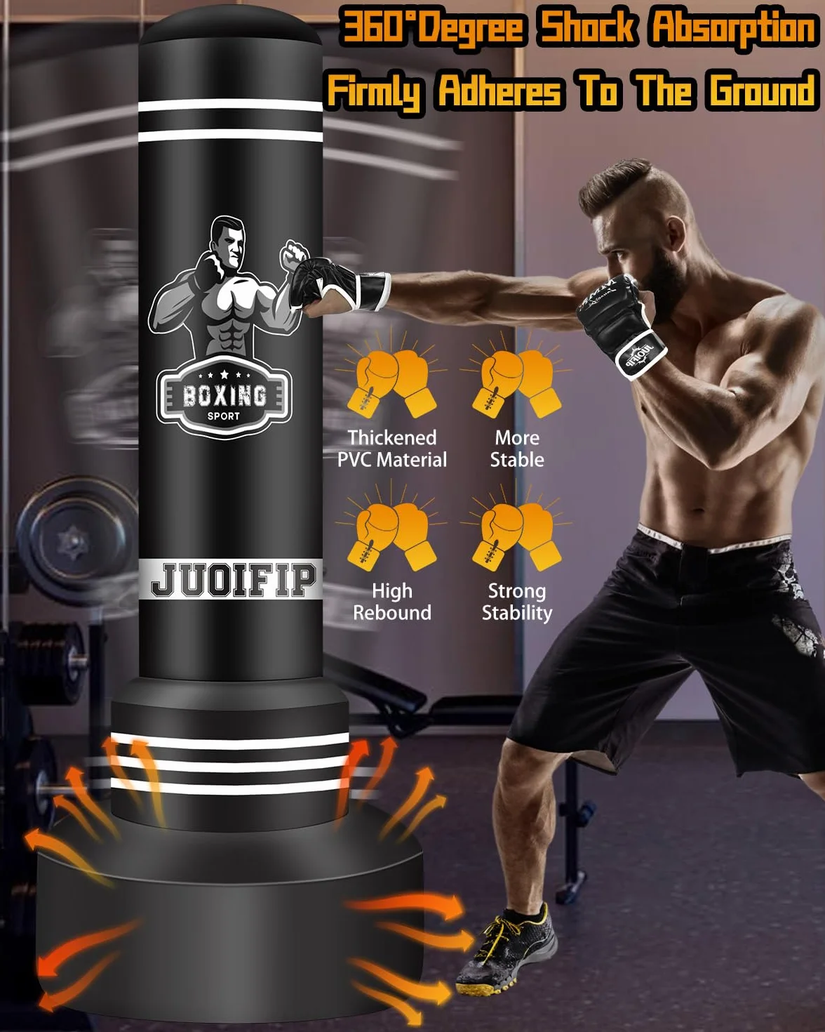 Saco de Boxeo Adulto, Punching Ball para Ejercicio en Casa
