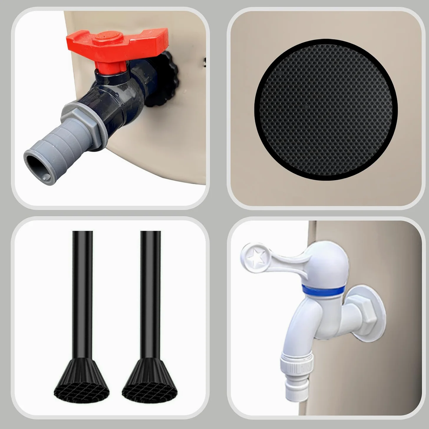 Depósito de recolección de agua de lluvia de 380 L con grifo de filtración resistente a los rayos UV, colector de agua de lluvia, sistema de reciclaje de agua ecológico para agua de lluvia natural Sto
