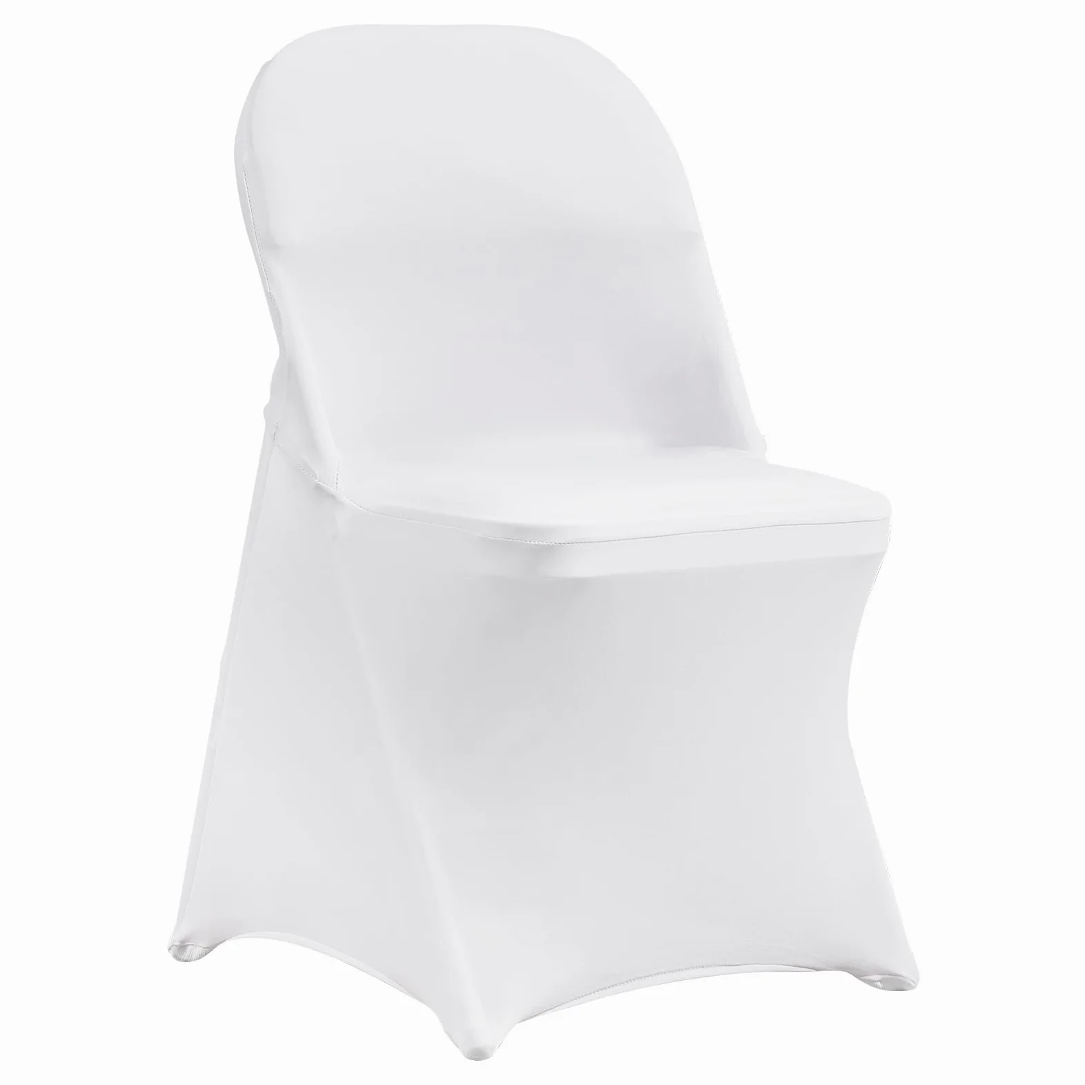 VEVOR Fundas para Sillas Plegables de Spandex Elástico, Funda para Silla Ajustable Universal, Fundas Protectoras Lavables Extraíbles, para Bodas, Vacaciones, 400 x 420 x 770 mm(50 Piezas Blancas)