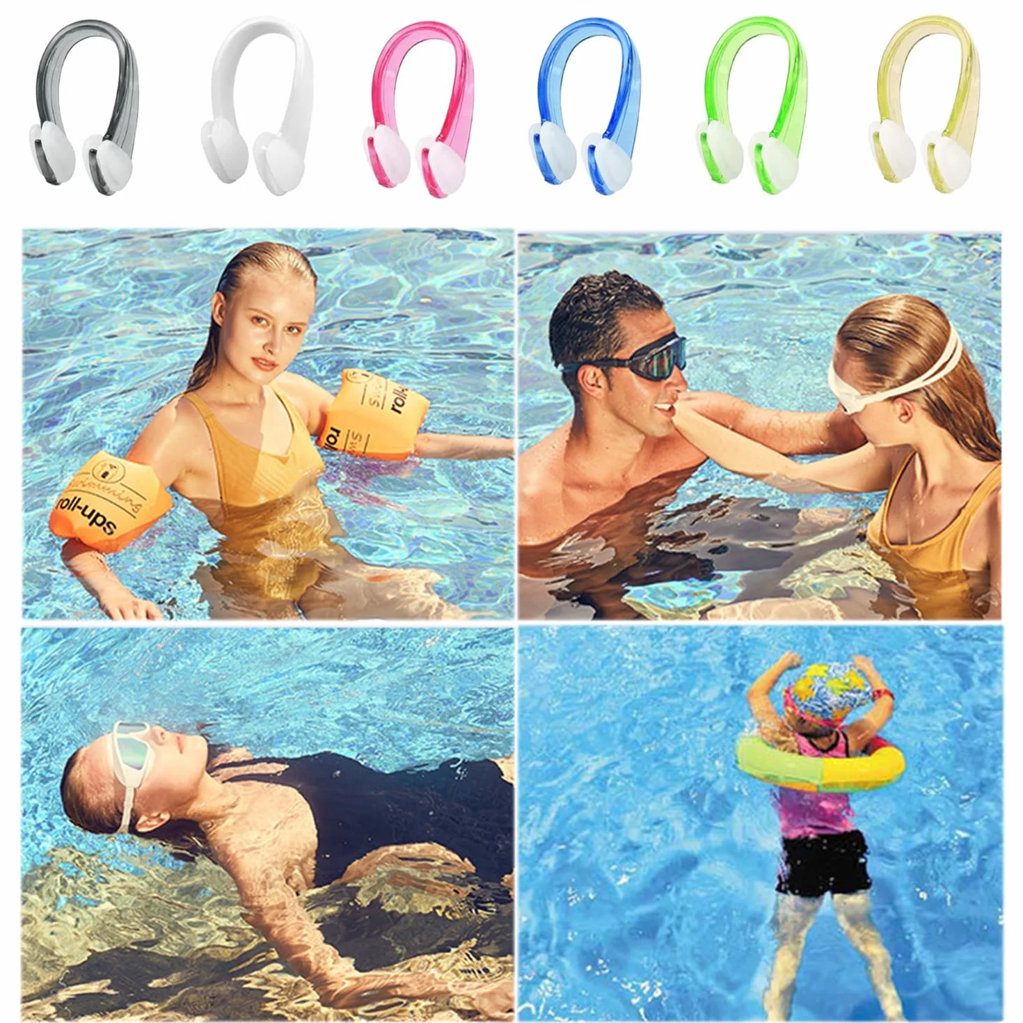 Pinzas de Nariz para Natación de Silicona Reutilizables para Adultos Niños