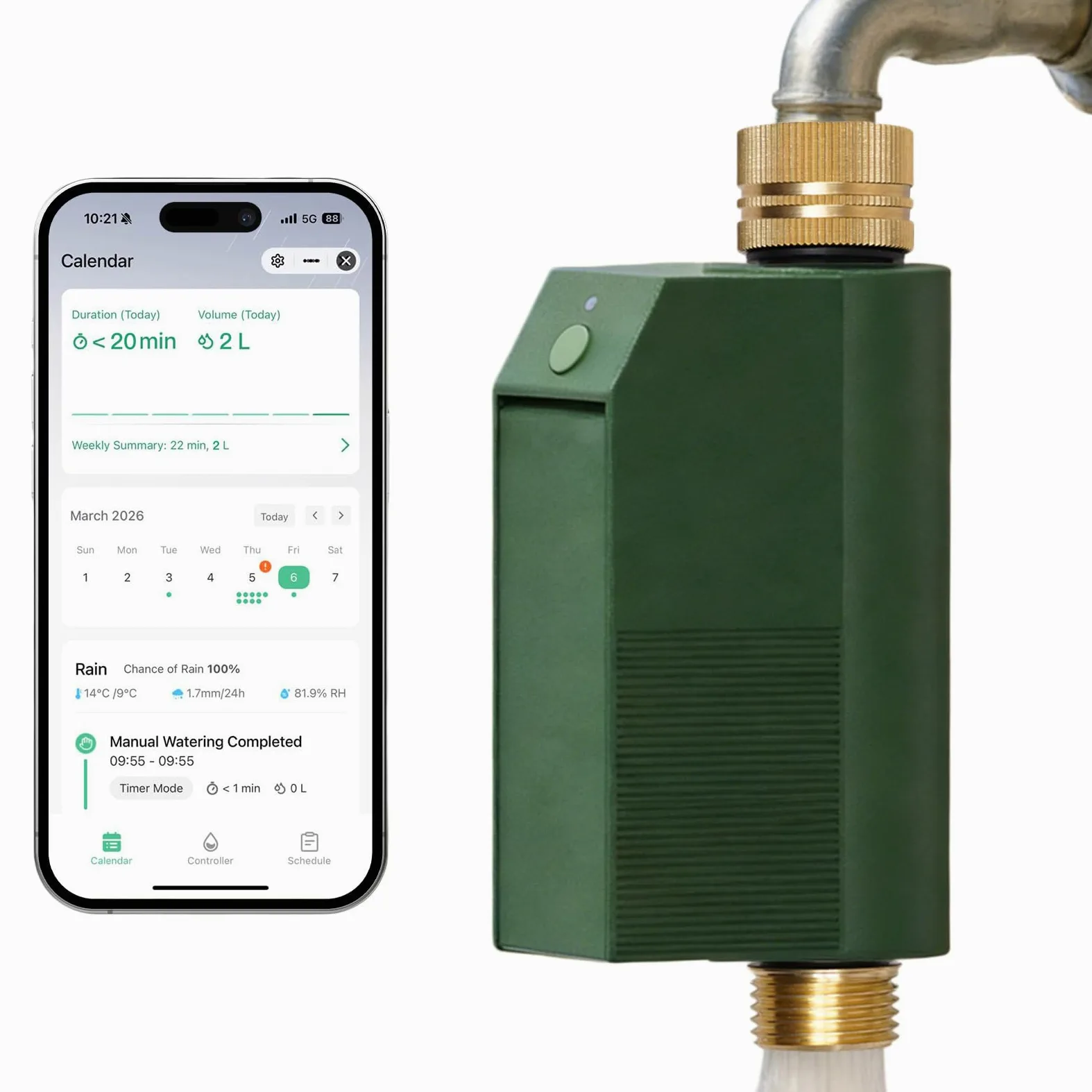 Tuyas - Temporizador de agua con WiFi, controlador de válvula inteligente, entrada de latón, sistema de riego automático de jardín, IP65, impermeable