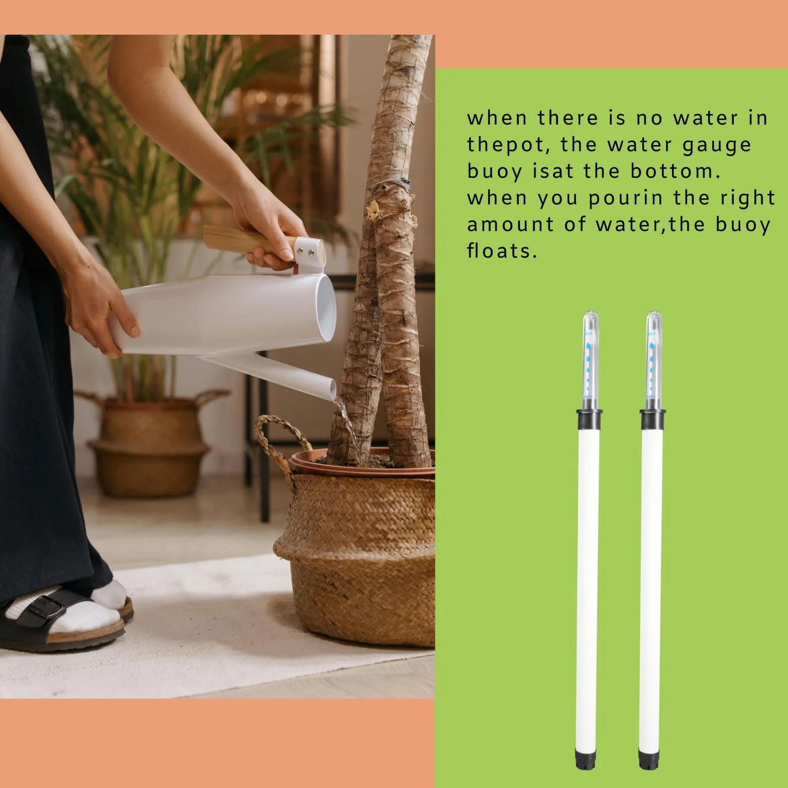 Indicador De Gota De Agua Plantas 36cm para Jardín Interior Y Exterior Indicador De Nivel De Agua Hidropónico Fácil De Leer Compatible con Macetas Y Sistemas De Riego