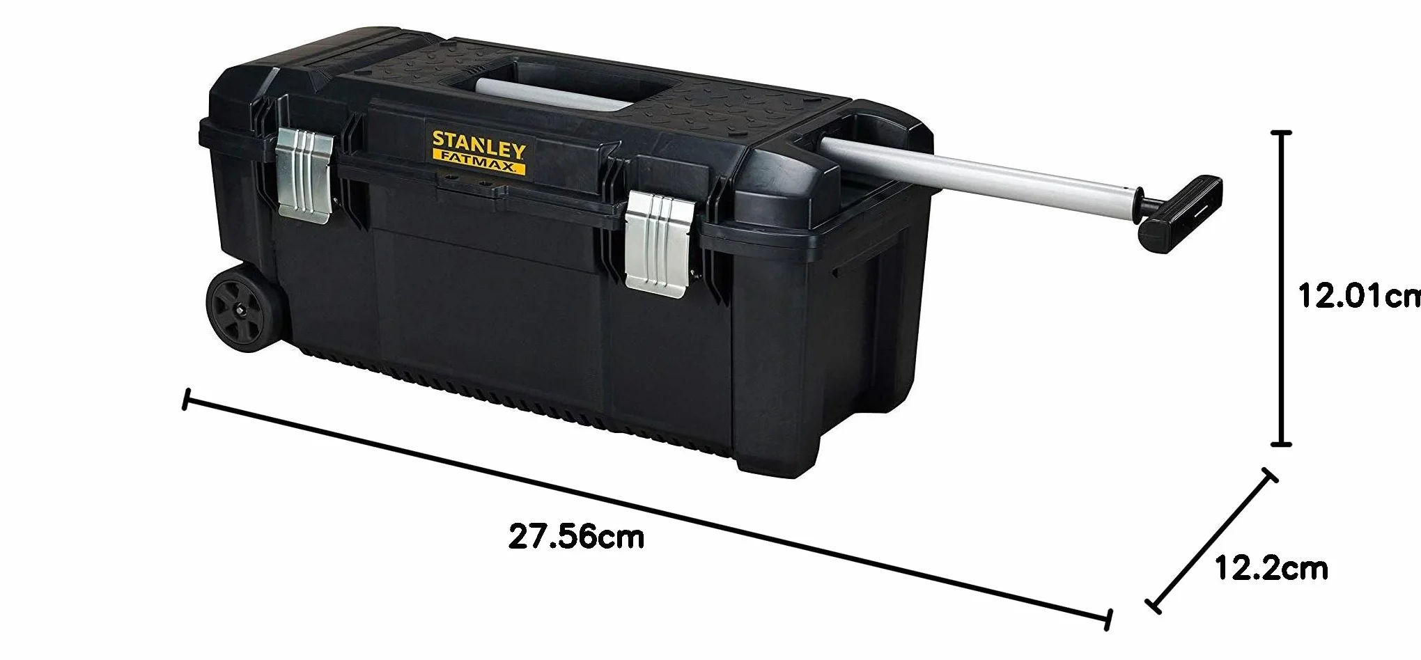 STANLEY FATMAX Caja de Herramientas 71cm con Ruedas y Asa Telescópica, Cierres Metálicos, Protección IP54, Ranura en V, Bandeja Interior, Empuñaduras Ergonómicas, FMST1-75761