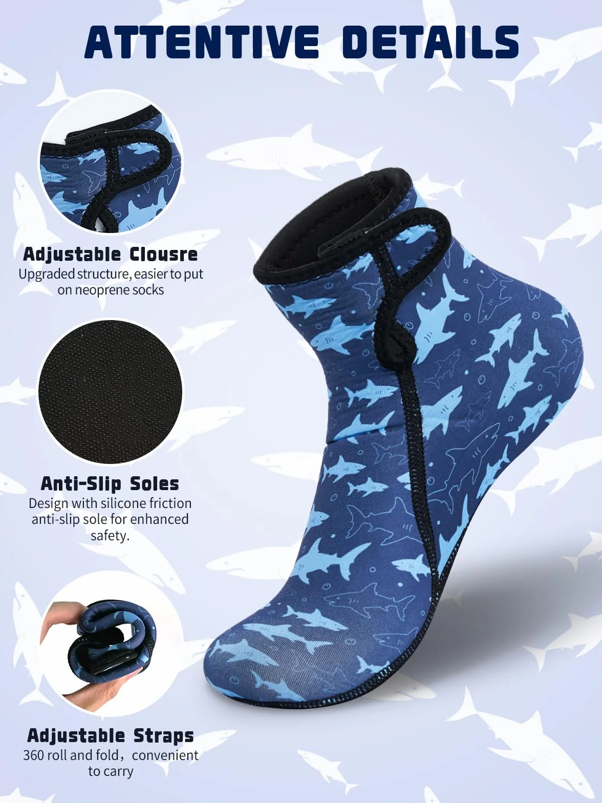Calcetines de Neopreno 3MM para Escarpines de Buceo Niños Niñas