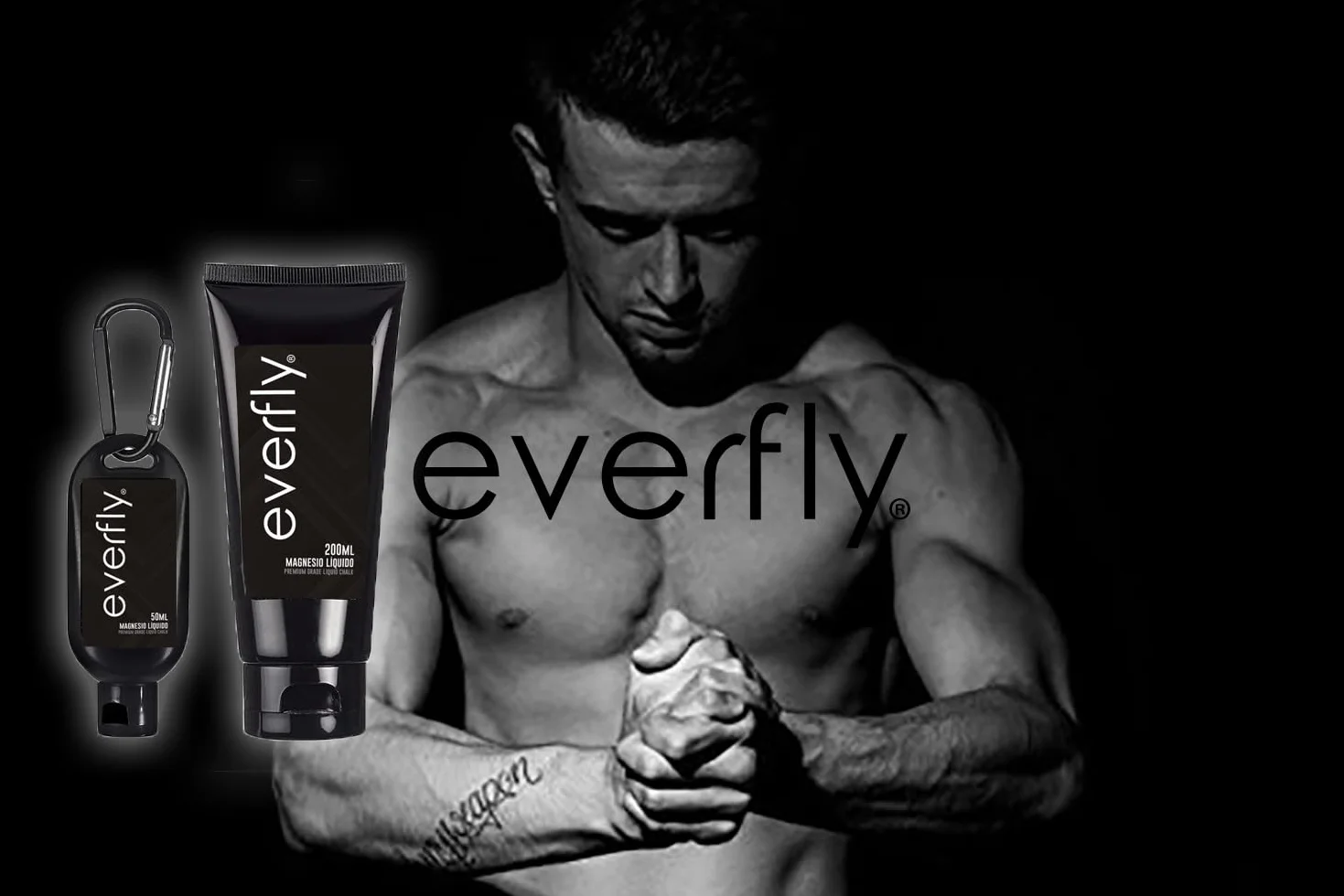 Everfly Magnesio Líquido Crossfit 200ml+50ml Liquid Chalk para Manos Extra Agarre Grip Dry Hands