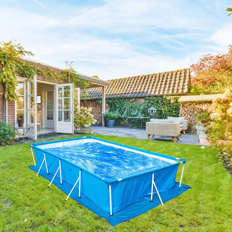 Paño para el Suelo de la Piscina, Alfombrilla Rectangular para Piscina, Alfombra Piscina, Duradera, Resistente al Agua, 295x206cm