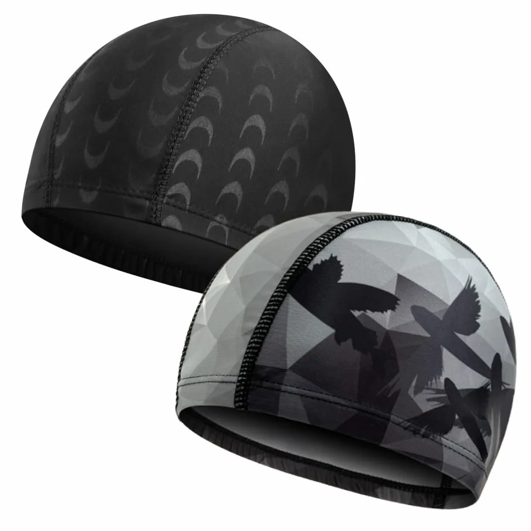 Gorro de Natación, Paquete de 2 Gorros Elásticos Unisex