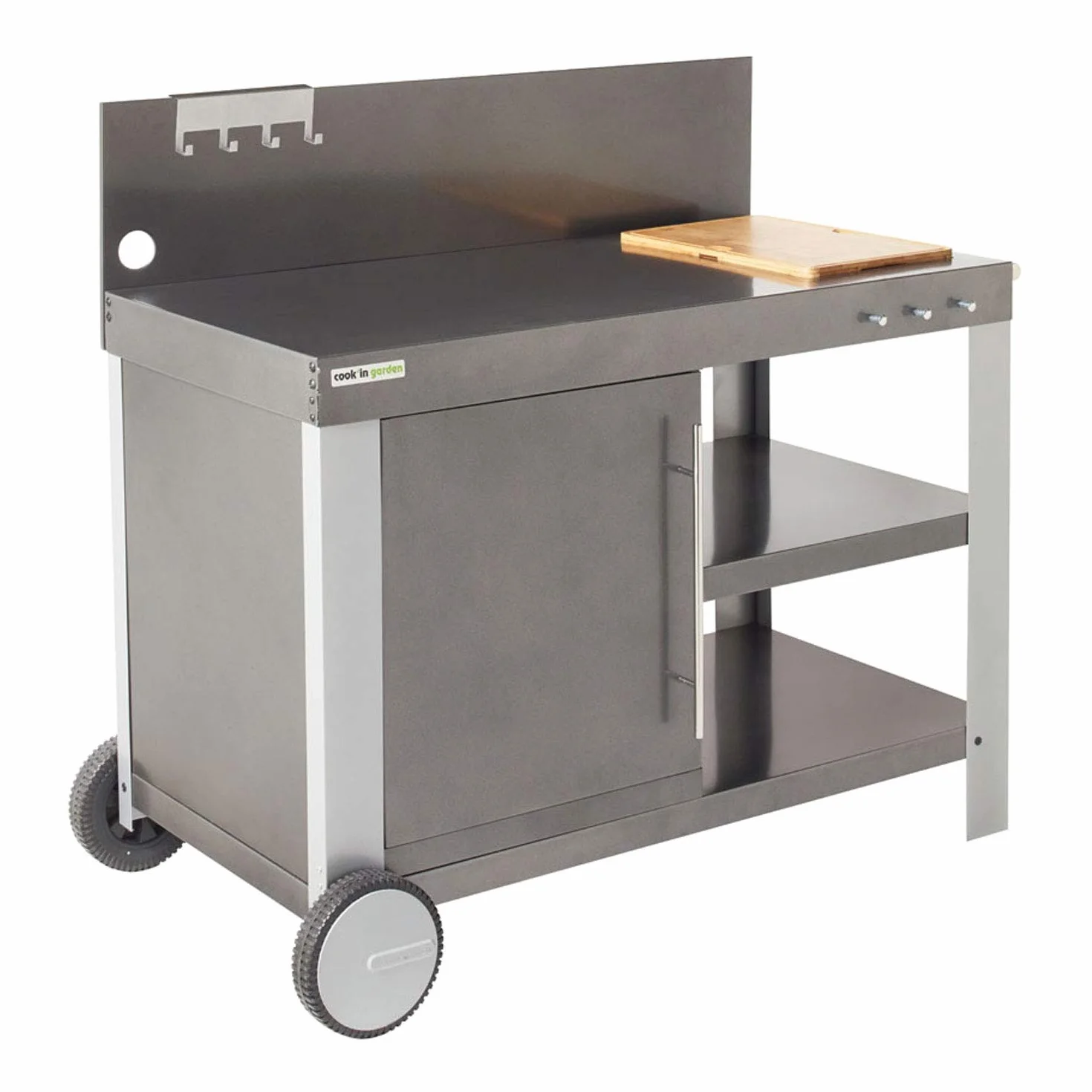 Cook'in Garden Happy Garden Carrito de Acero Nova XL para Plancha. Carrito Exterior con Ruedas para Plancha y Barbacoa.