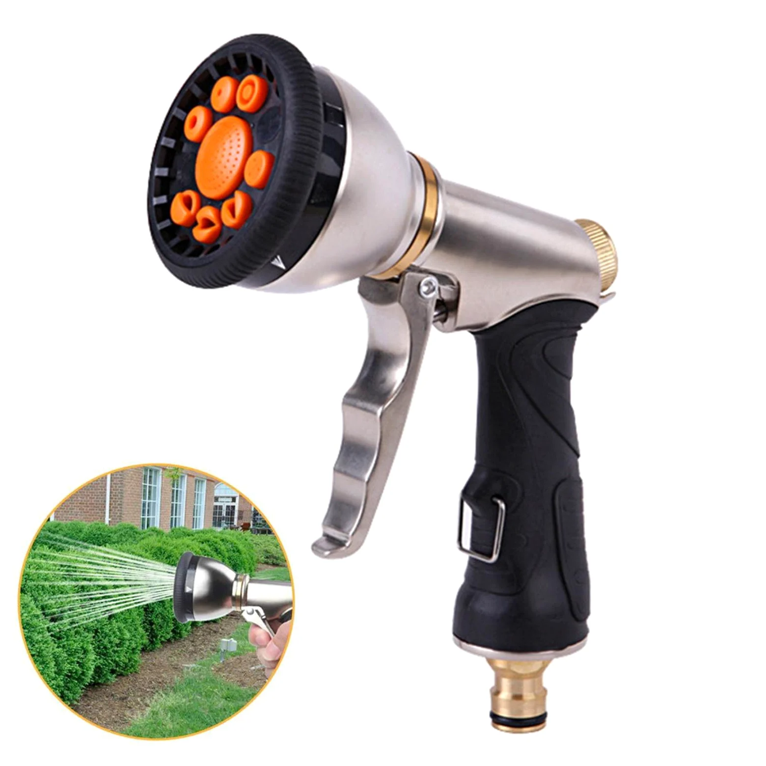 Jardín Multi Spray Pistola de riego Manguera Pulverización Pistola de agua a presión Lavadora de autos Boquilla de limpieza Manguera de jardín Pistola de agua Aspersor Huerto Riego Pistola de agua
