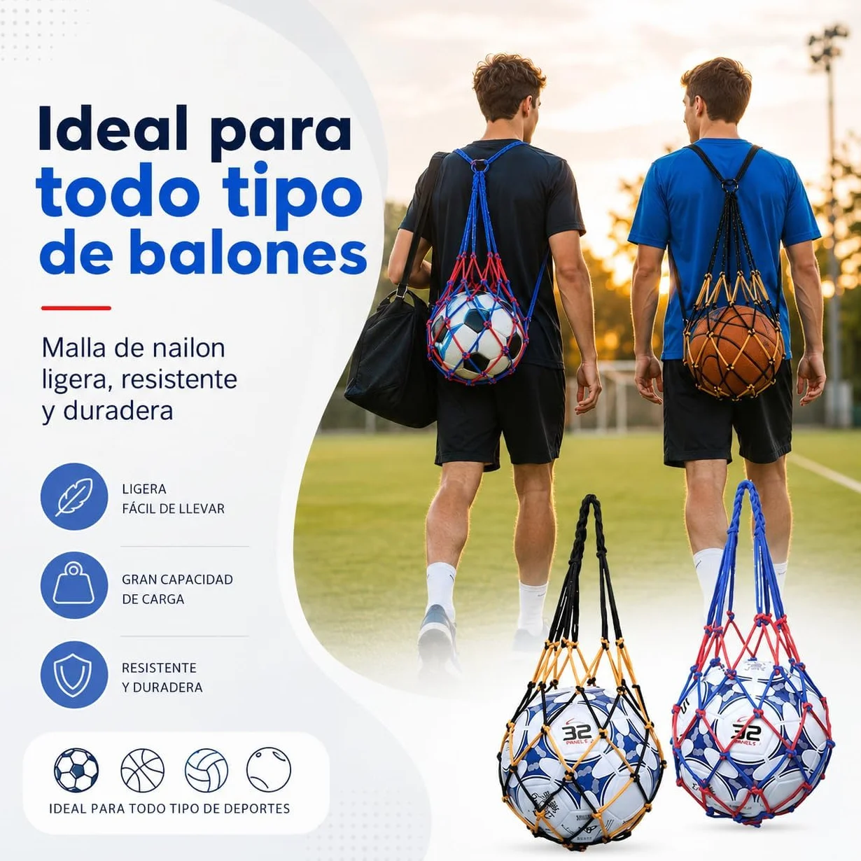 Bolsa para Balón Portátil con Agujas Inflables, Baloncesto Voleibol Playa