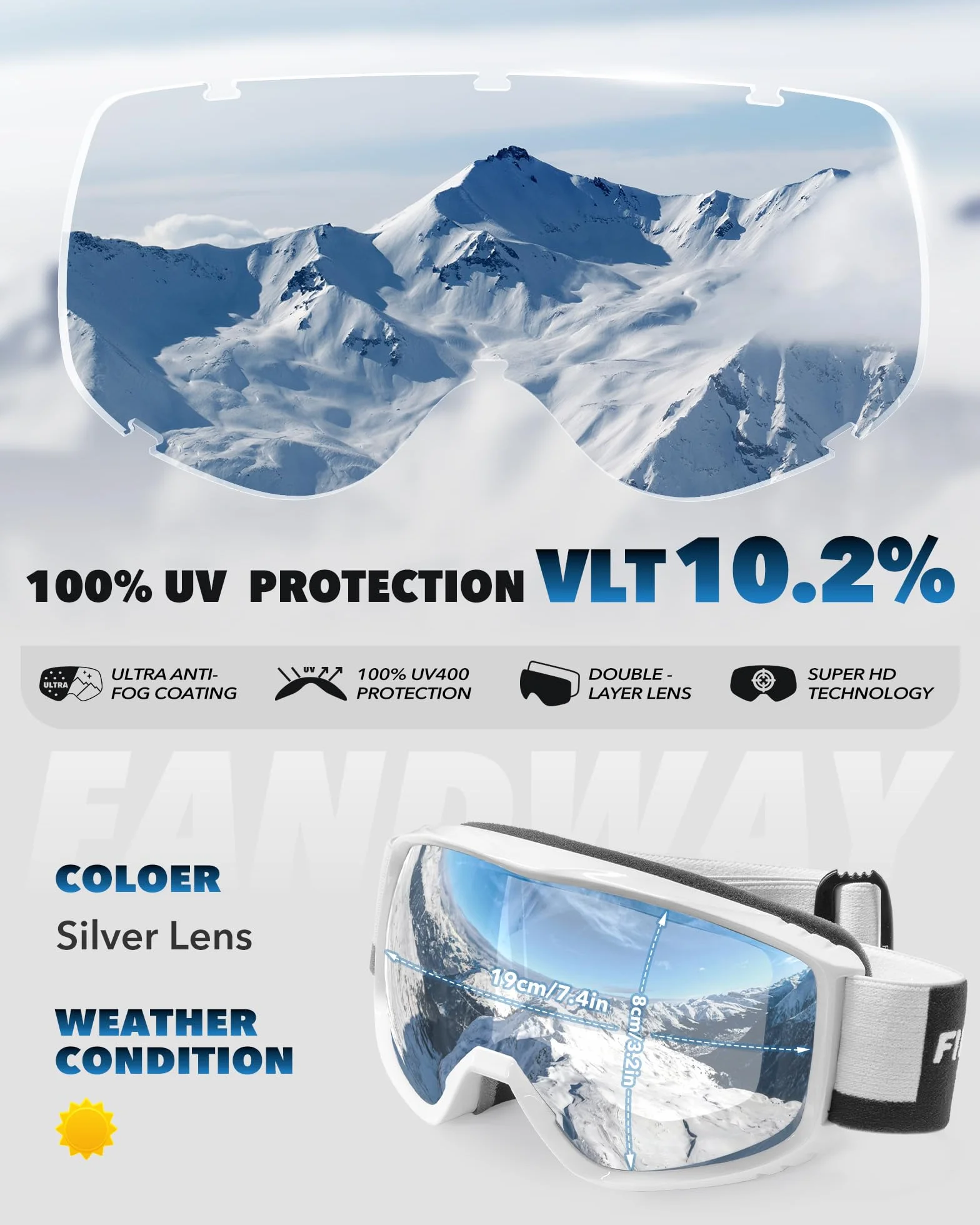 Findway Gafas de Esquí Mascara OTG Anti Niebla Protección UV