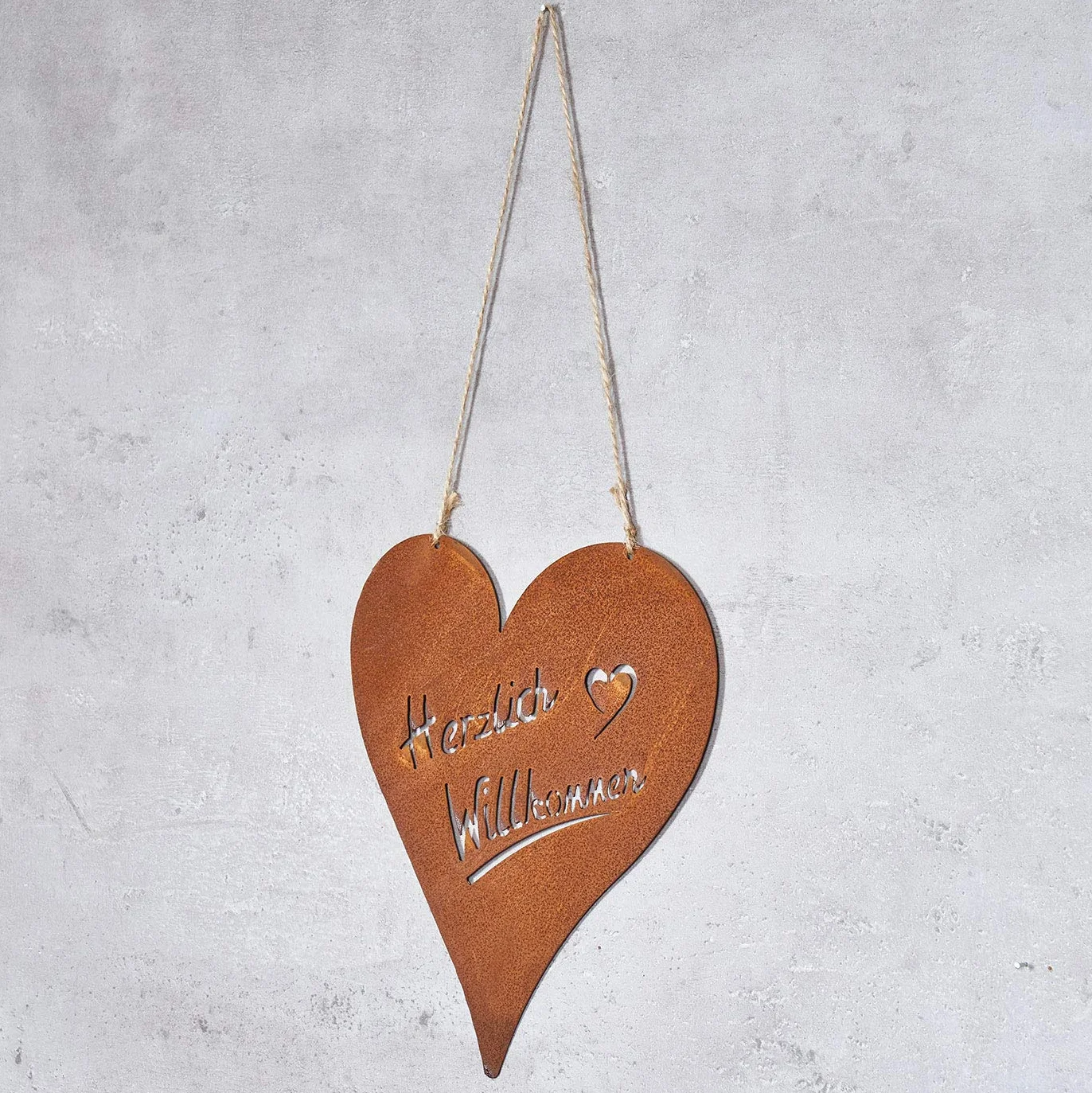 levandeo - Cartel Decorativo para Puerta de jardín (Metal Oxidado, 18 x 20 cm)