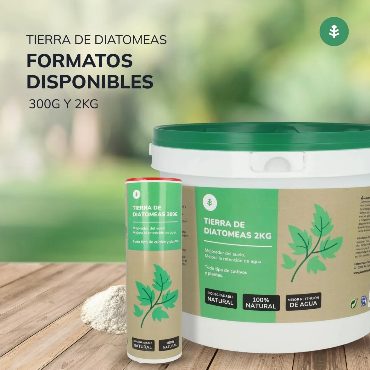 Planeta HUERTO | Tierra de Diatomeas 300 g Mejorador Natural de Suelo y Fertilizante Ecológico