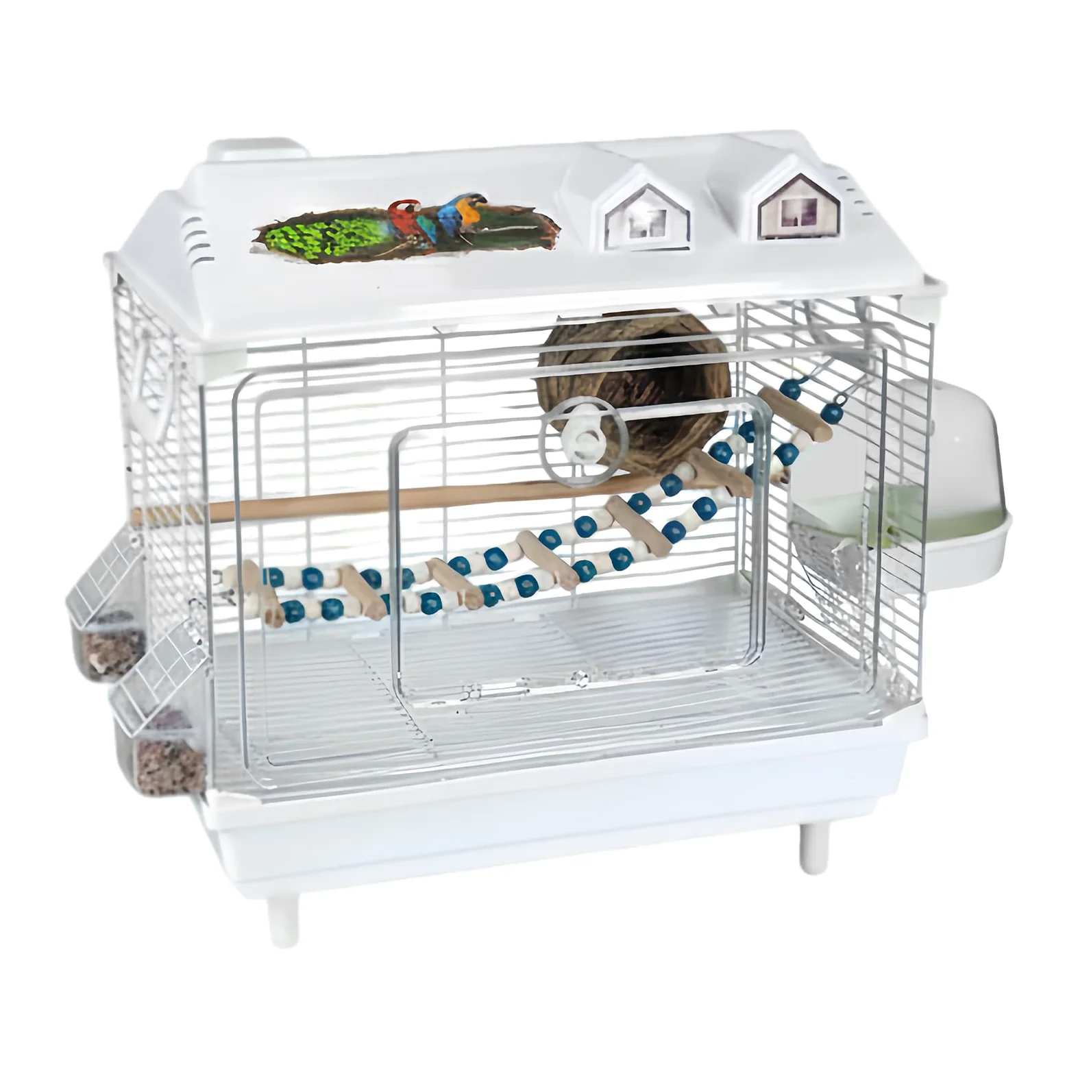 Jaula para Aves y Pájaros Transportín Portátil Transparente Para Ninfas | Jaula para Canarios con de Madera Para Canarios, Agapornis, Guacamayos, Conuros, Cacatúas Y Para En Interiores