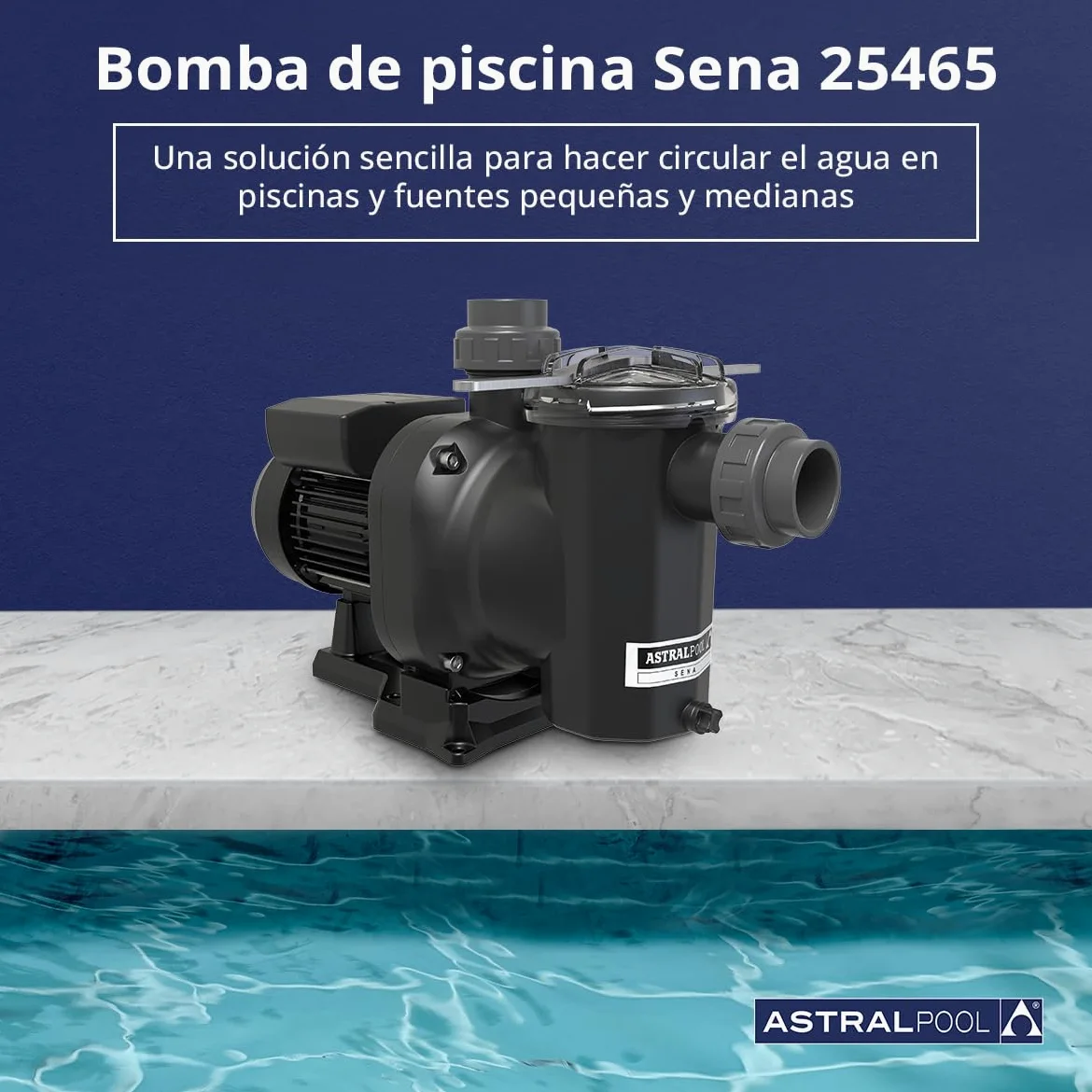 Astralpool BOMBA SENA 1 CV MONO, Plástico, negra.