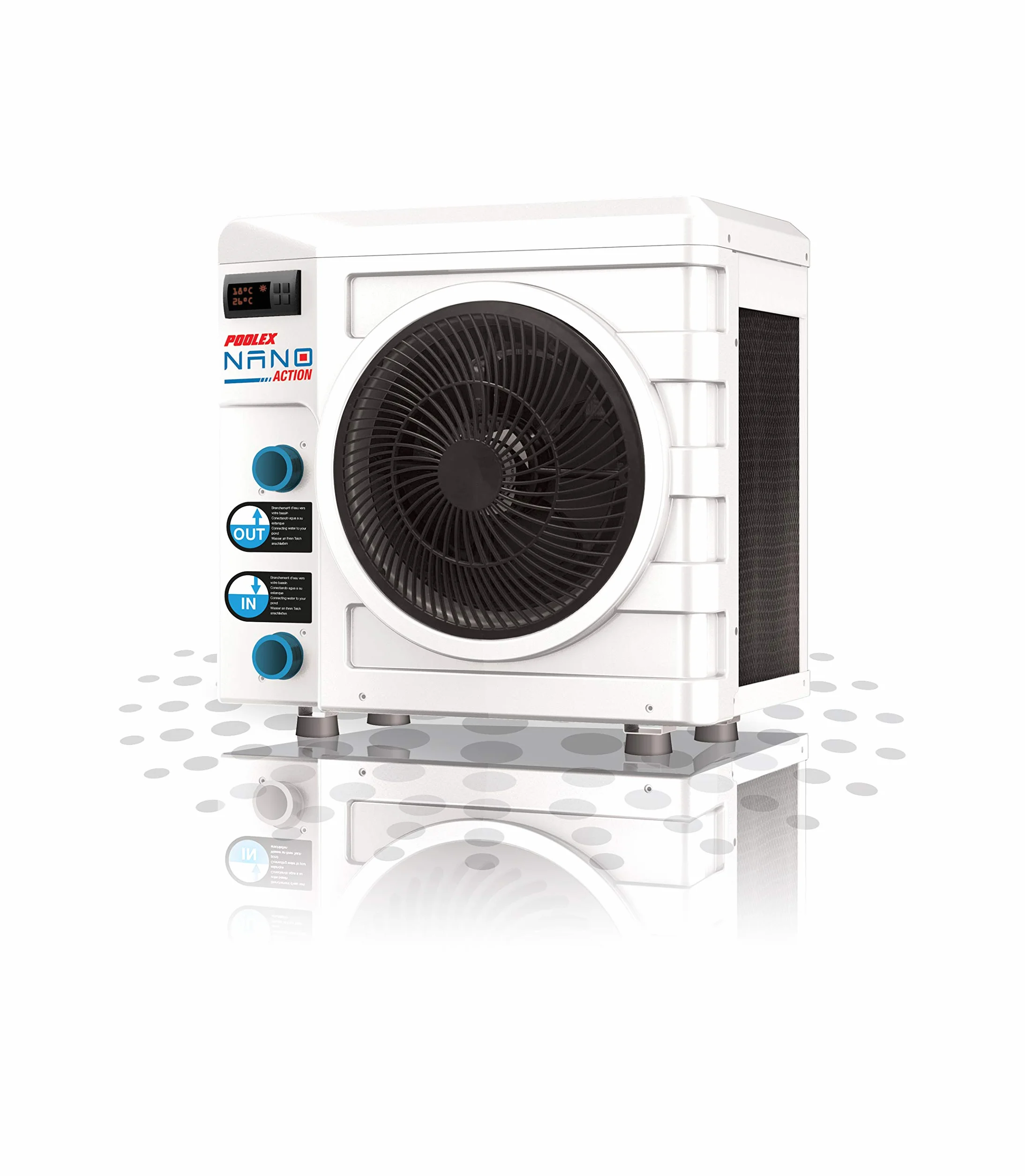 POOLEX POOLSTAR Nano Action 4 – PC-Nano-A4 – Bomba de Calor para Piscina dedicada a pequeñas Piscinas Fuera del Suelo – Consumo de 810 W – Volumen de la Cuenca de 15 a 28 m3