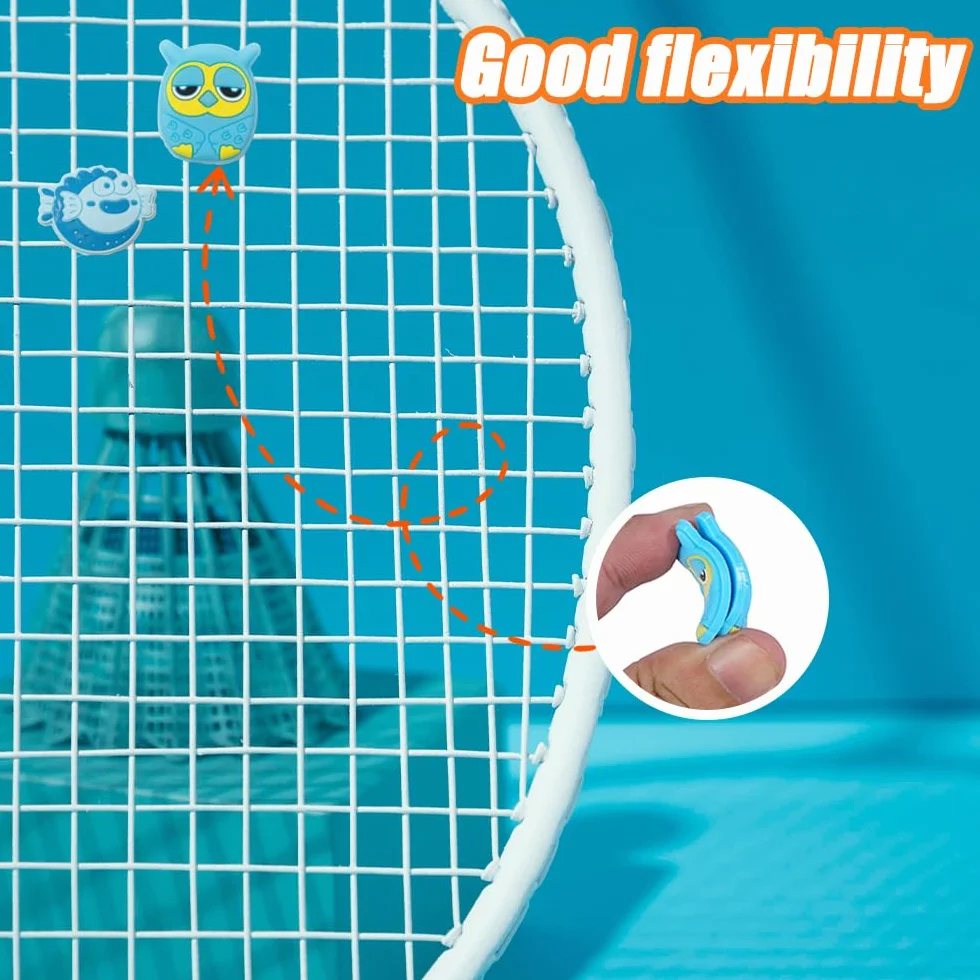 Antivibrador Raqueta Tenis Silicona Amortiguador Badminton Animales 16 Piezas Accesorios
