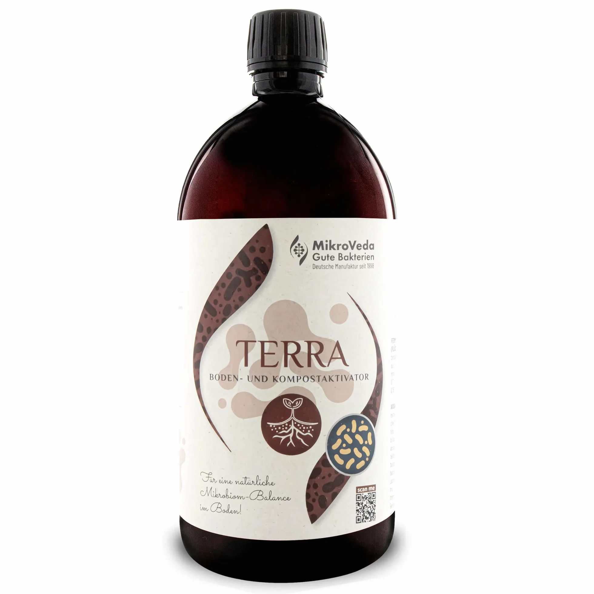 MikroVeda Terra - Activador de Suelo Biológico Con Bacterias y Microorganismos Efectivos - Suplemento Para Compost, Jardín - Abono Orgánico Vegano 100% Natural (1 L)