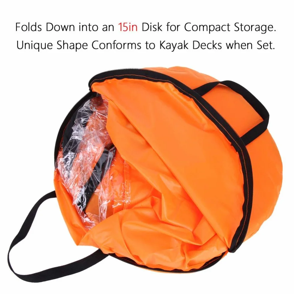 VBESTLIFE Kayak de 42 pulgadas con pala plegable a prueba de viento, kit para vela de kayak con ventana transparente