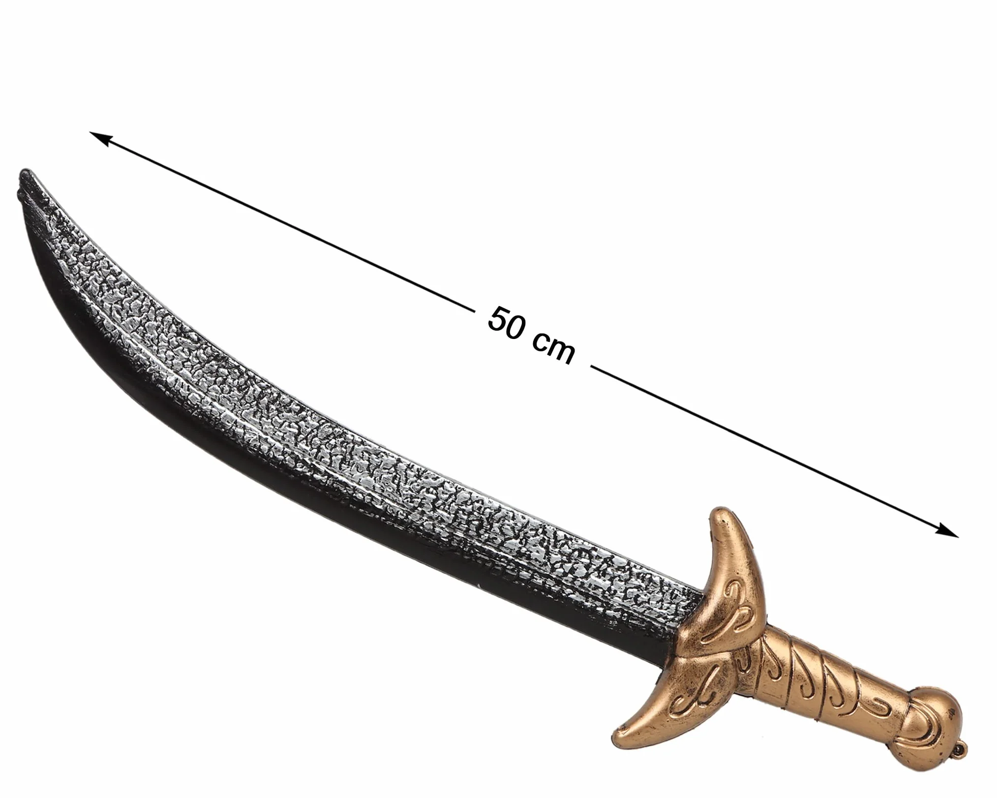 Espada Pirata ATOSA 50 cm Hoja Negra Empuñadura Dorada Decorativa