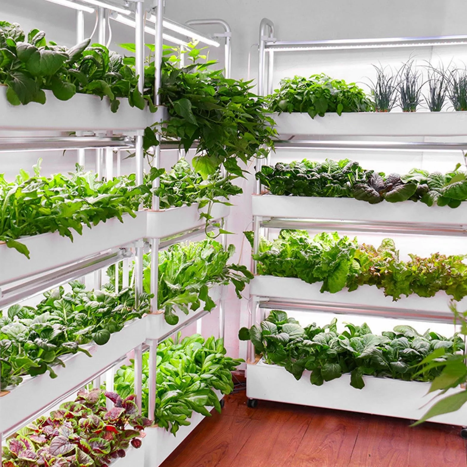 Sist-ema de cultivo hidropónico para jardín de 48/64 orificios, torre hidropónica con luz LED para cultivo, espacios para plantar, kit de cultivo aeropónico de vegetales de PVC,64holes