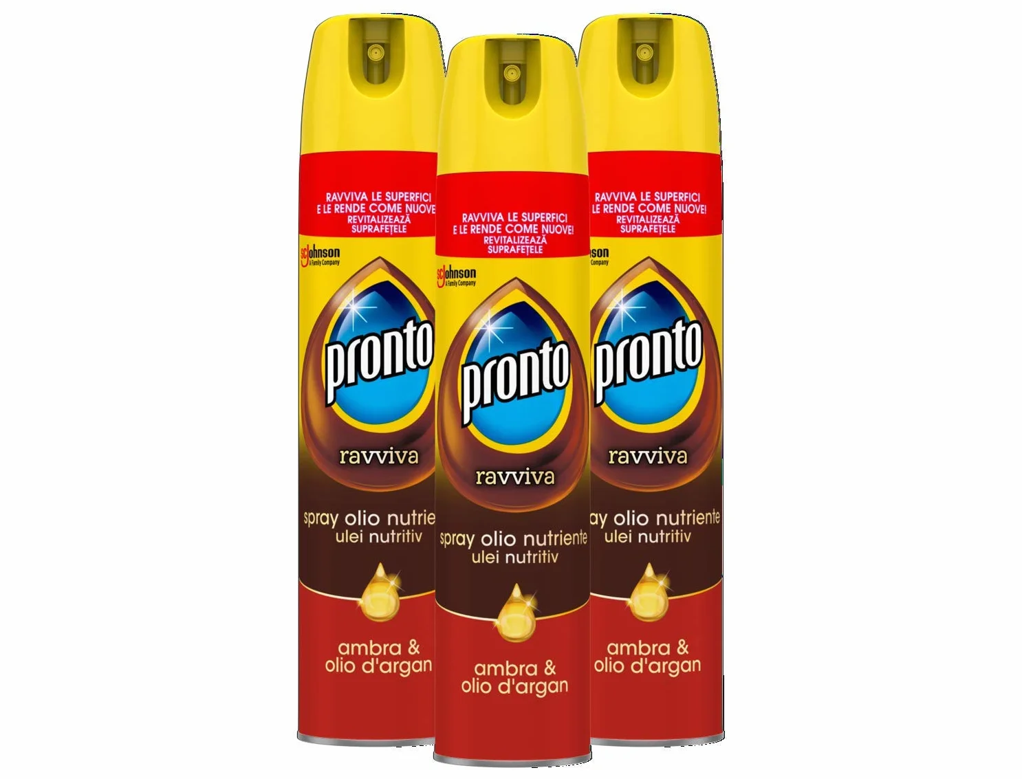 3 x Pronto ravviva Spray Ambra & Argan limpiador 300 ml Limpiador disparador